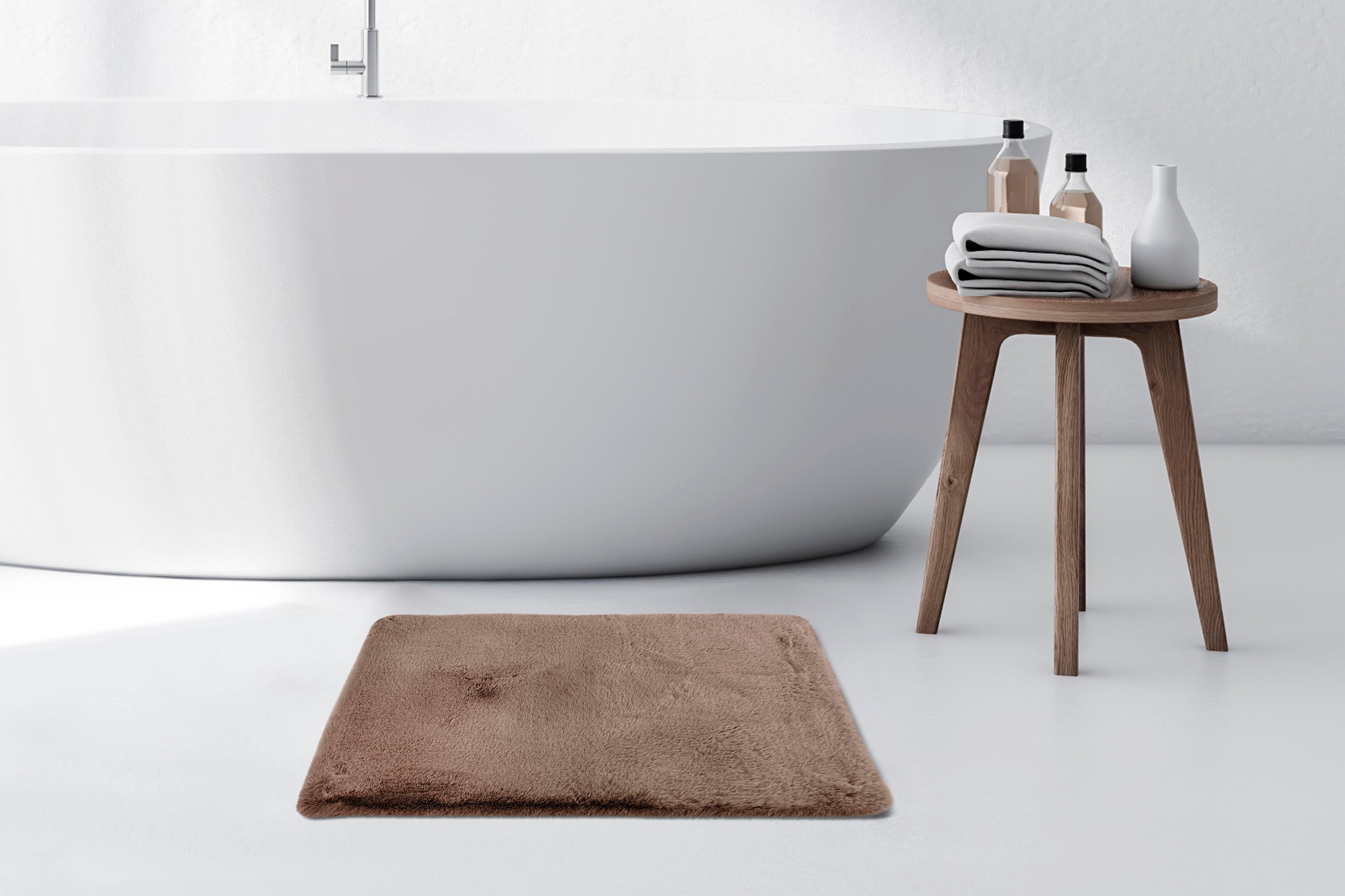 Kayoom Badematte »Rabbit«, rutschhemmend beschichtet, fußbodenheizungsgeeignet, weiche Kaninchenfell Haptik, Badezimmer, Kinderzimmer, Schlafzimmer