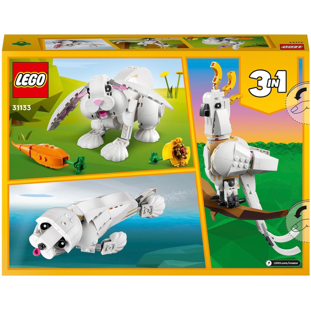 LEGO® Konstruktionsspielsteine »Weißer Hase (31133), LEGO® Creator 3in1«, (258 St.), Made in Europe
