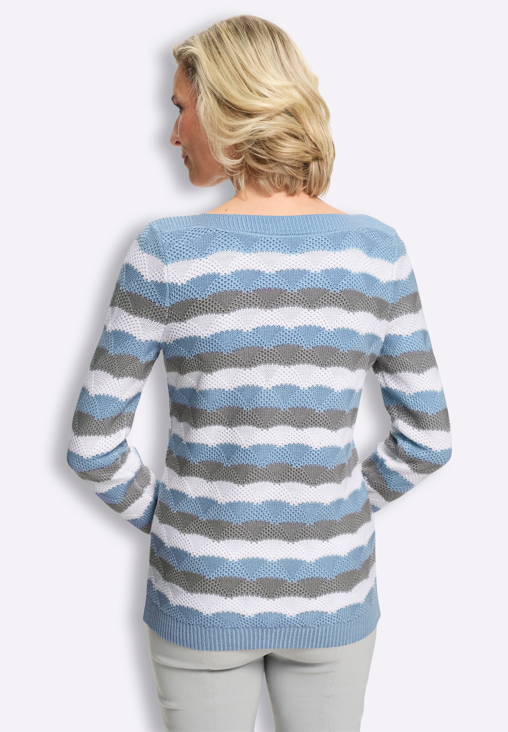 Sieh an! Strickpullover »Langarm-Pullover Ajourpullover«