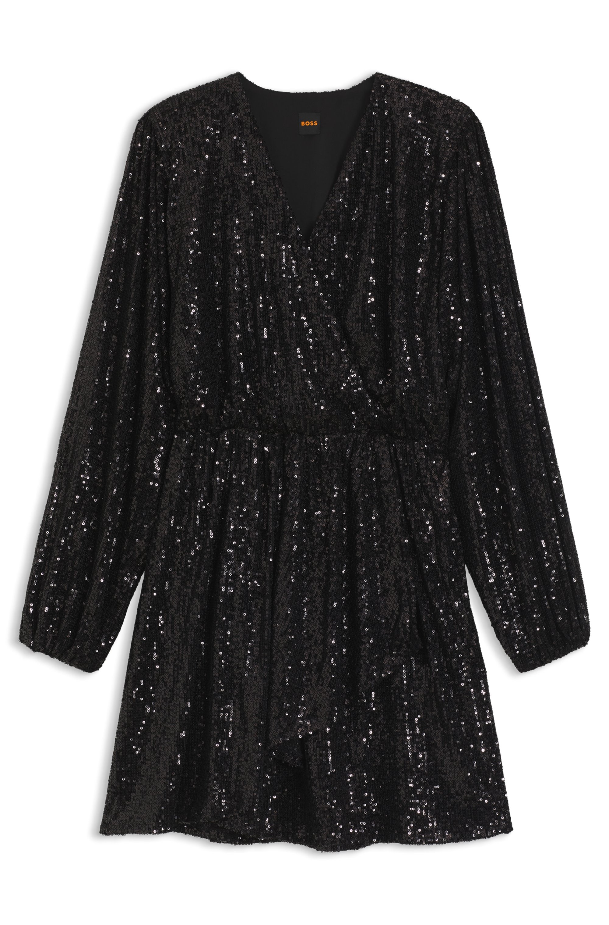 BOSS ORANGE Paillettenkleid »Dilloi Premium Damenmode« mit V-Ausschnitt, kurz geschnitten