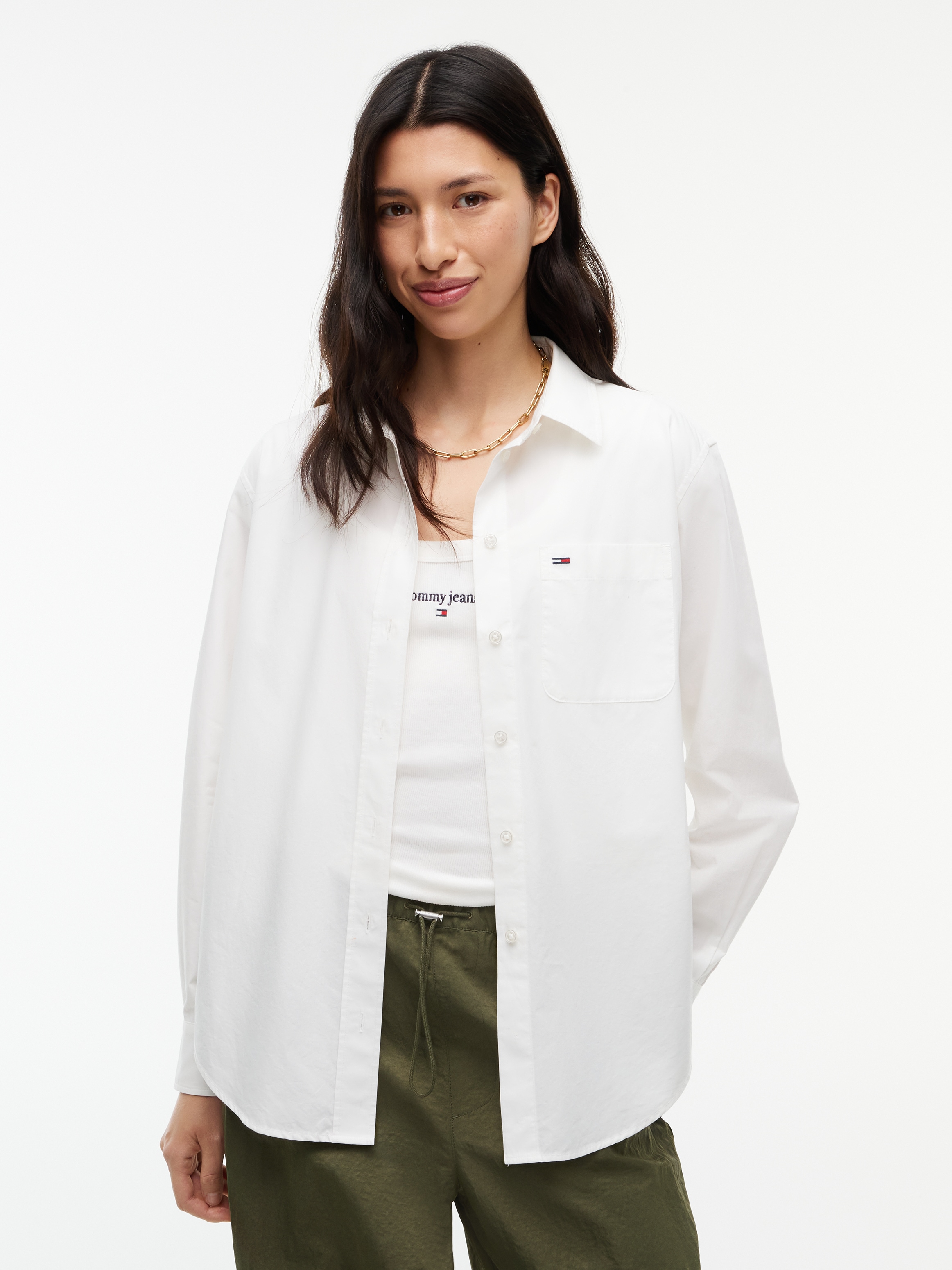 Tommy Jeans Langarmbluse »TJW RLX ESSENTIAL SHIRT« Baumwolle,  relaxed fit