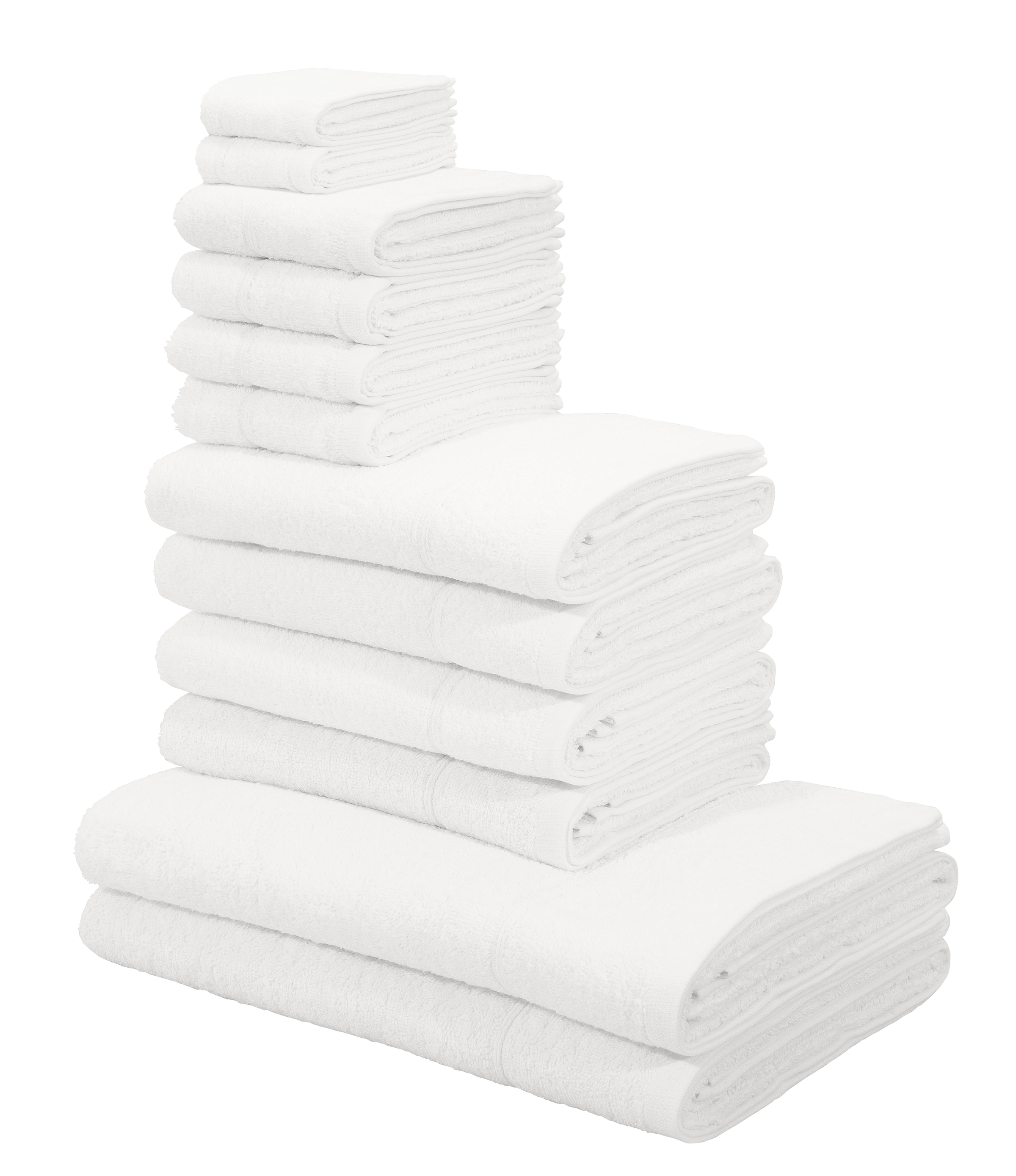 my home Handtuch Set 100% 12 Handtücher mit Set, aus Frottier, einfarbiges »Sanremo«, tlg., Baumwolle Handtuch-Set Bordüre