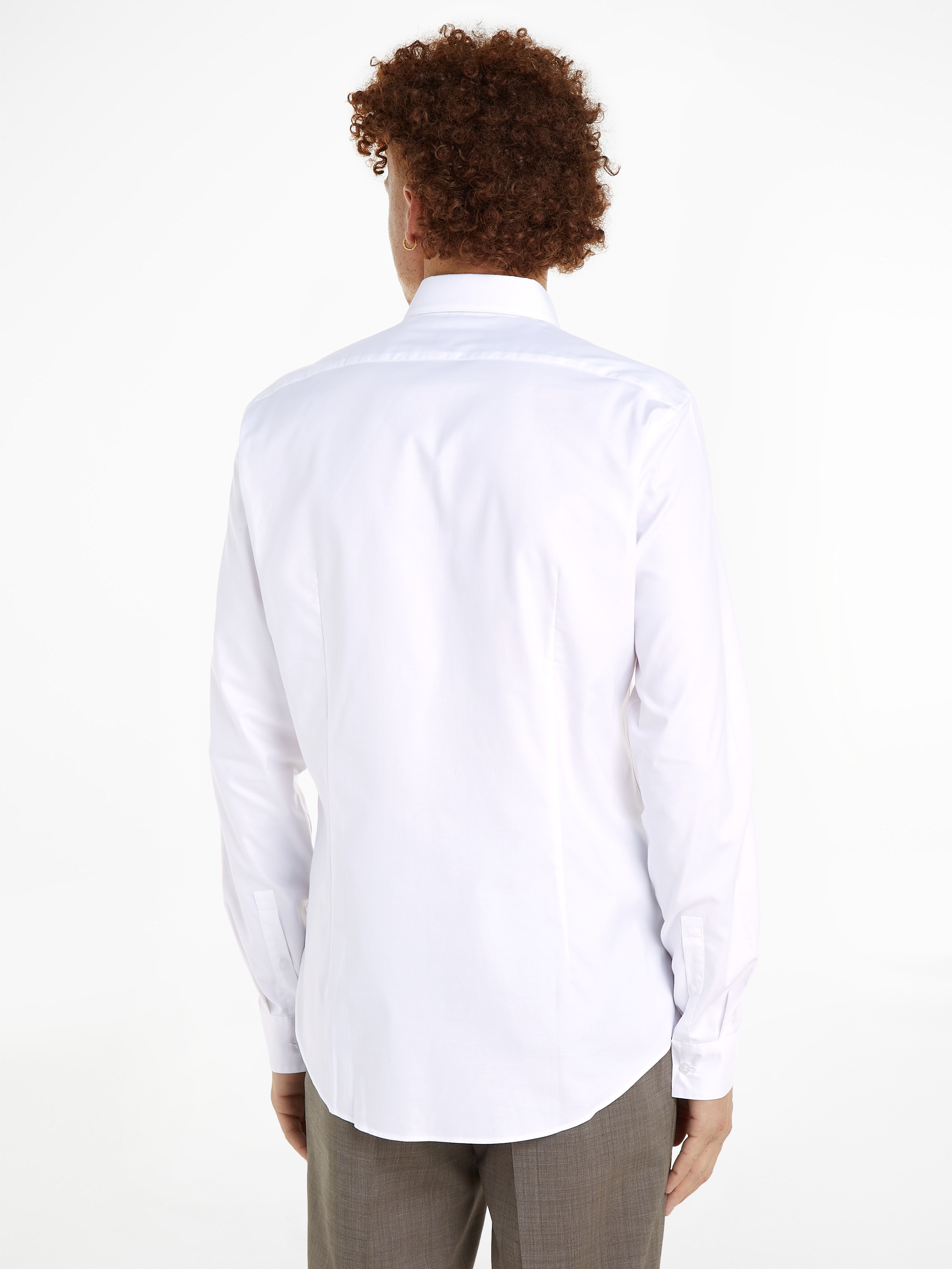 Calvin Klein Langarmhemd »OXFORD SOLID SLIM SHIRT«, mit Logoprägung