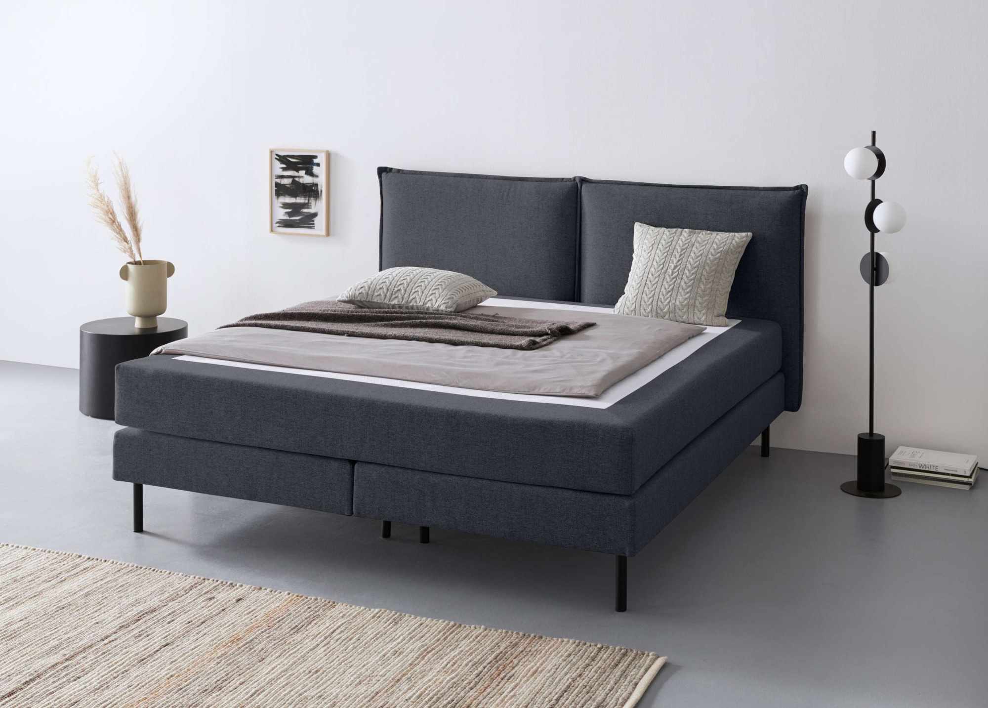 LeGer Home by Lena Gercke Bett »ERIK Boxbett mit Bonnell-/Taschen-Federkernmatratze, Breite 160/180cm« wahlweise Härtegrad der Matratze H2/H3/H4, Polsterbett mit/ohne Topper