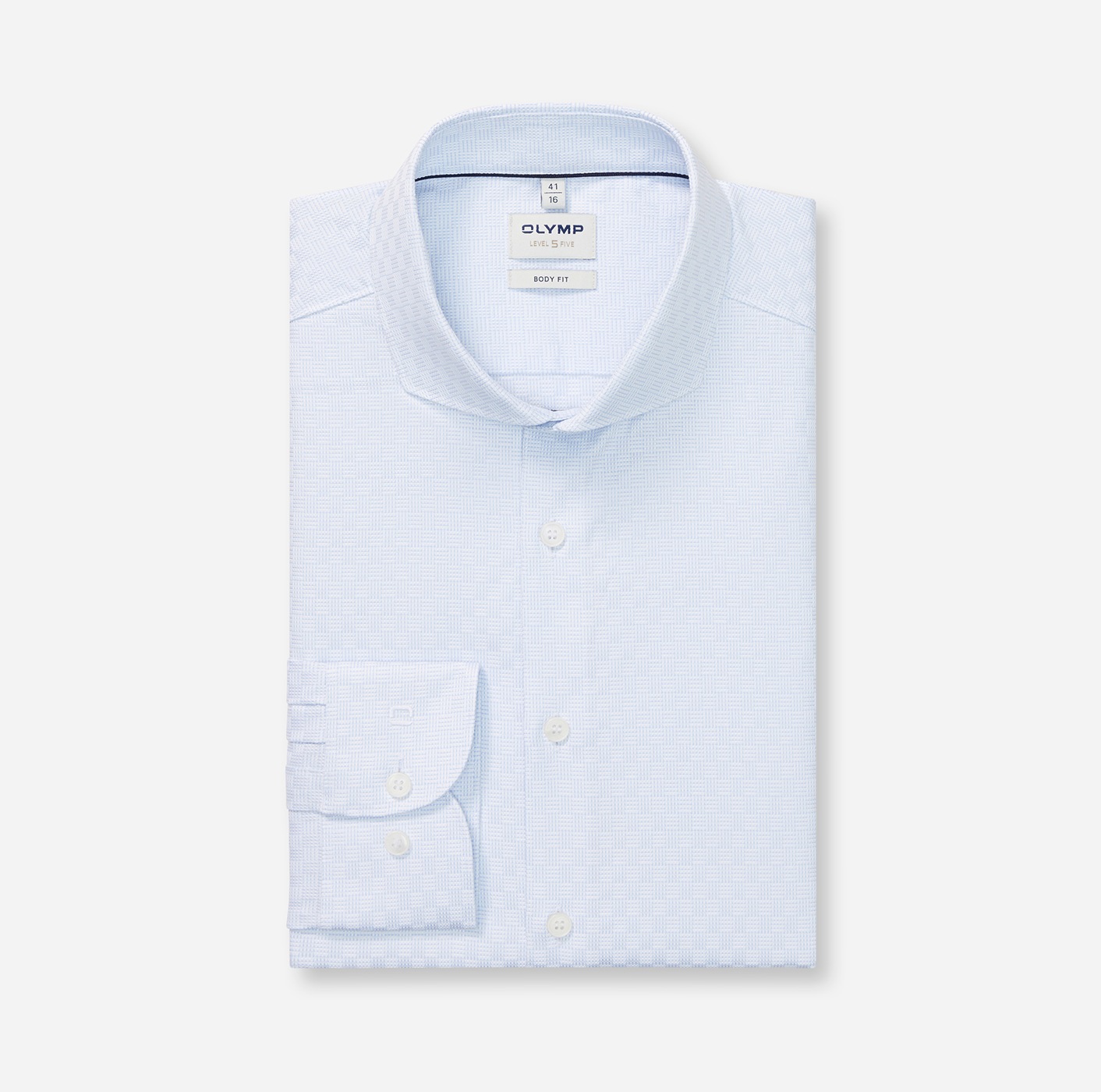OLYMP Langarmhemd »Level Five« body fit, Haifischkragen, Webmuster, Businesshemd