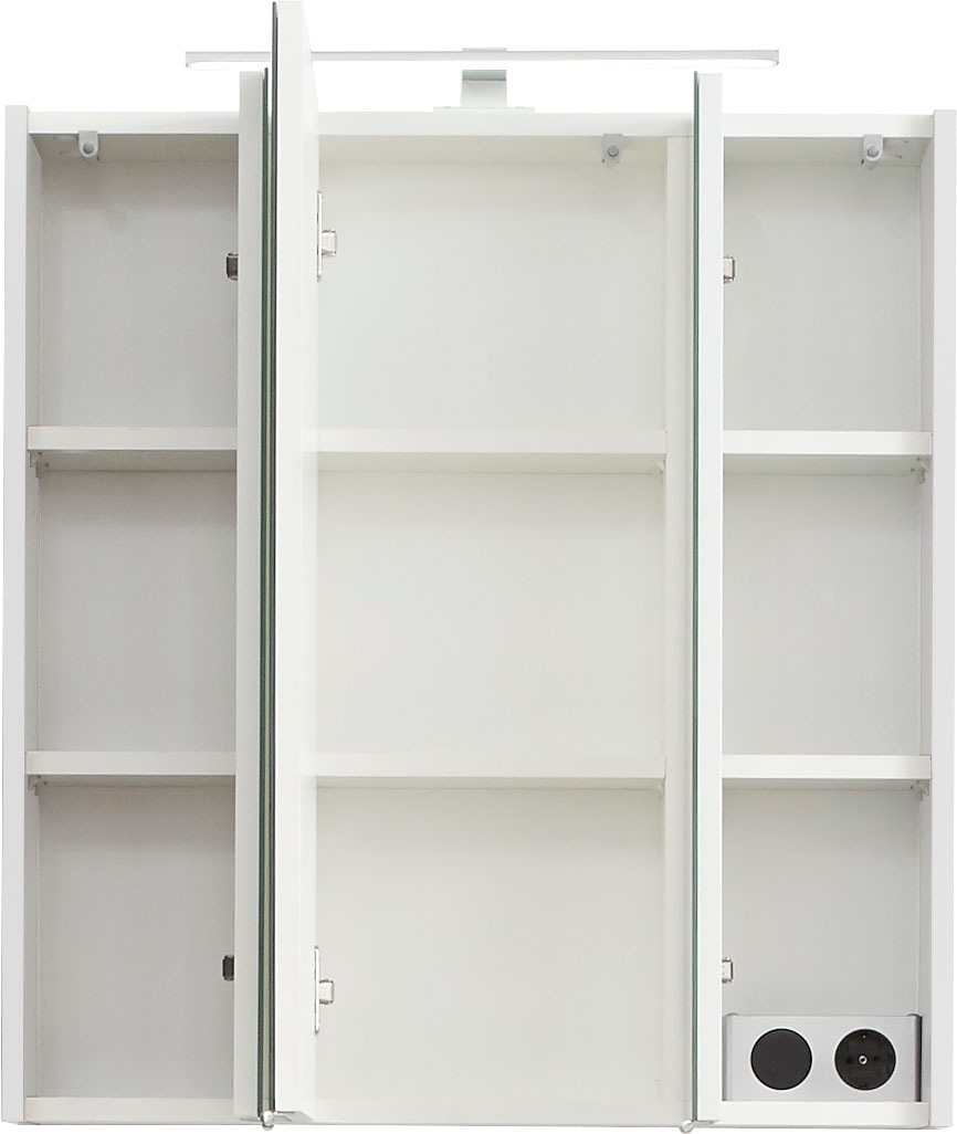 Saphir Badmöbel-Set »Quickset 2-teilig, Waschbeckenunterschrank mit LED-Spiegelschrank«, (4 St.), Waschplatz 65 cm breit, inkl. Türdämpfer, 5 Türen, ohne Waschbecken