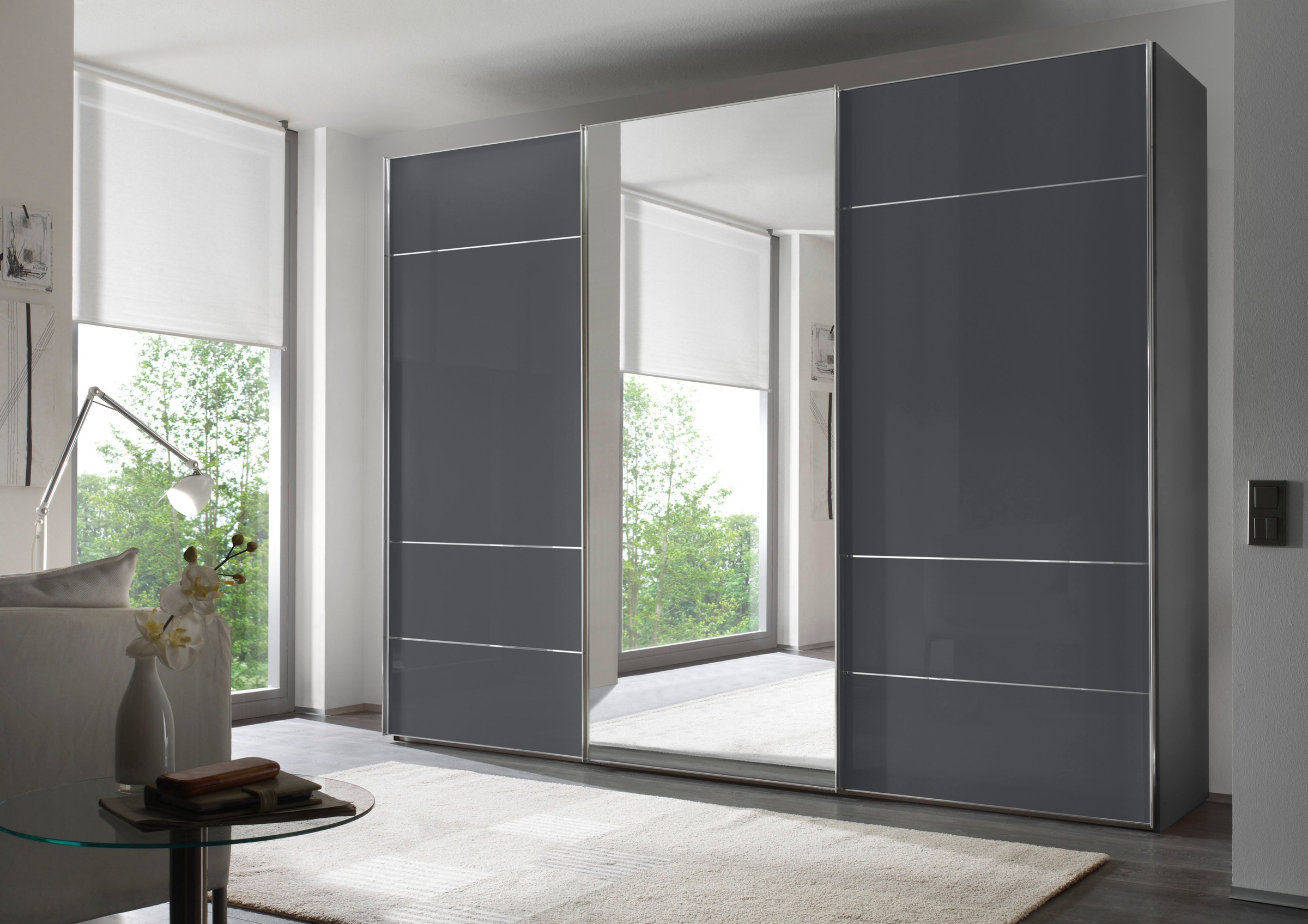 STAUD Schwebetürenschrank »Sonate Lucca mit Spiegel, Made in Germany« Mit vier verschiedenen Ausstattungsvarianten