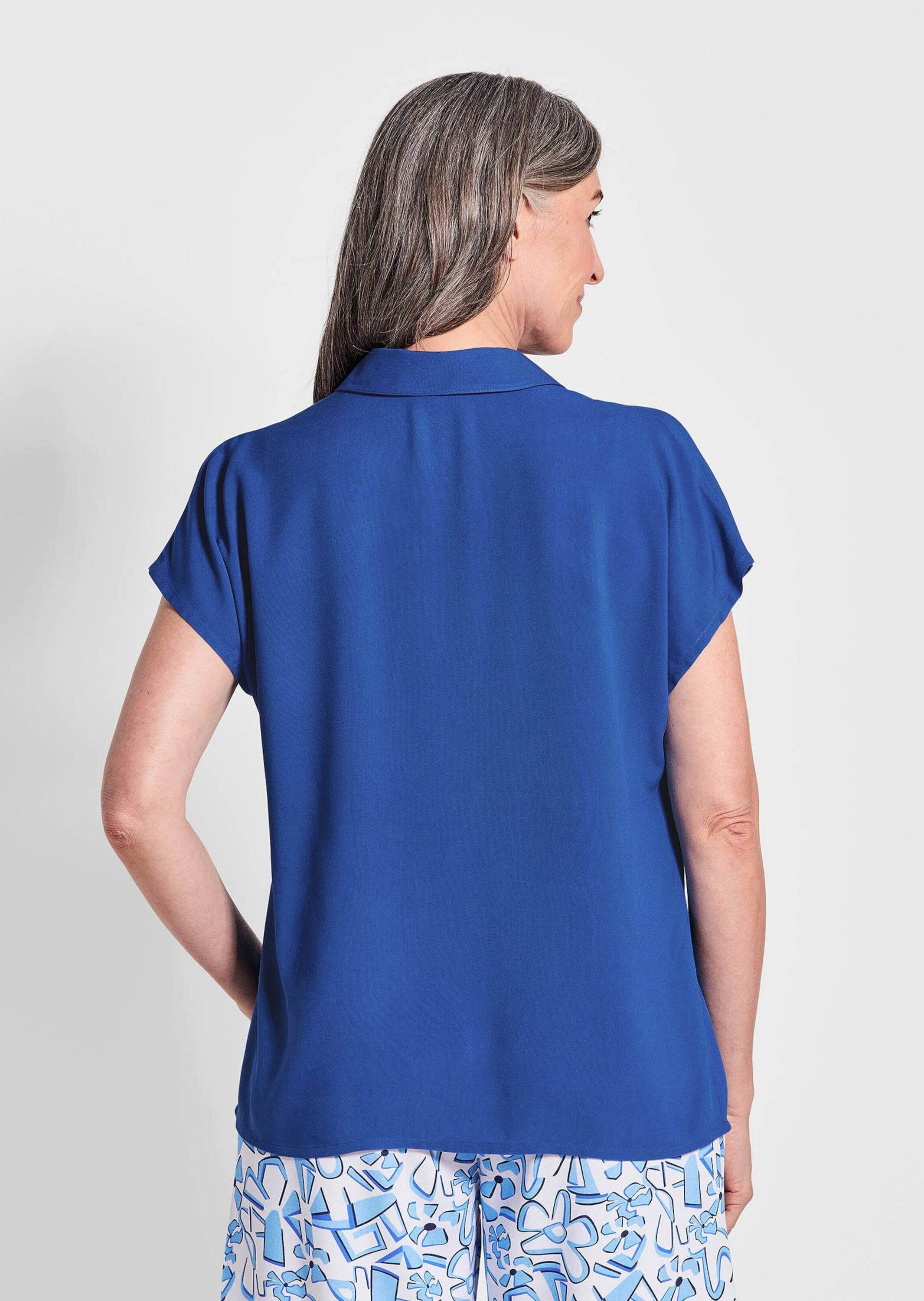 GOLDNER Klassische Bluse »Uni Bluse mit Hemdkragen« superangenhme fliessende Viskose