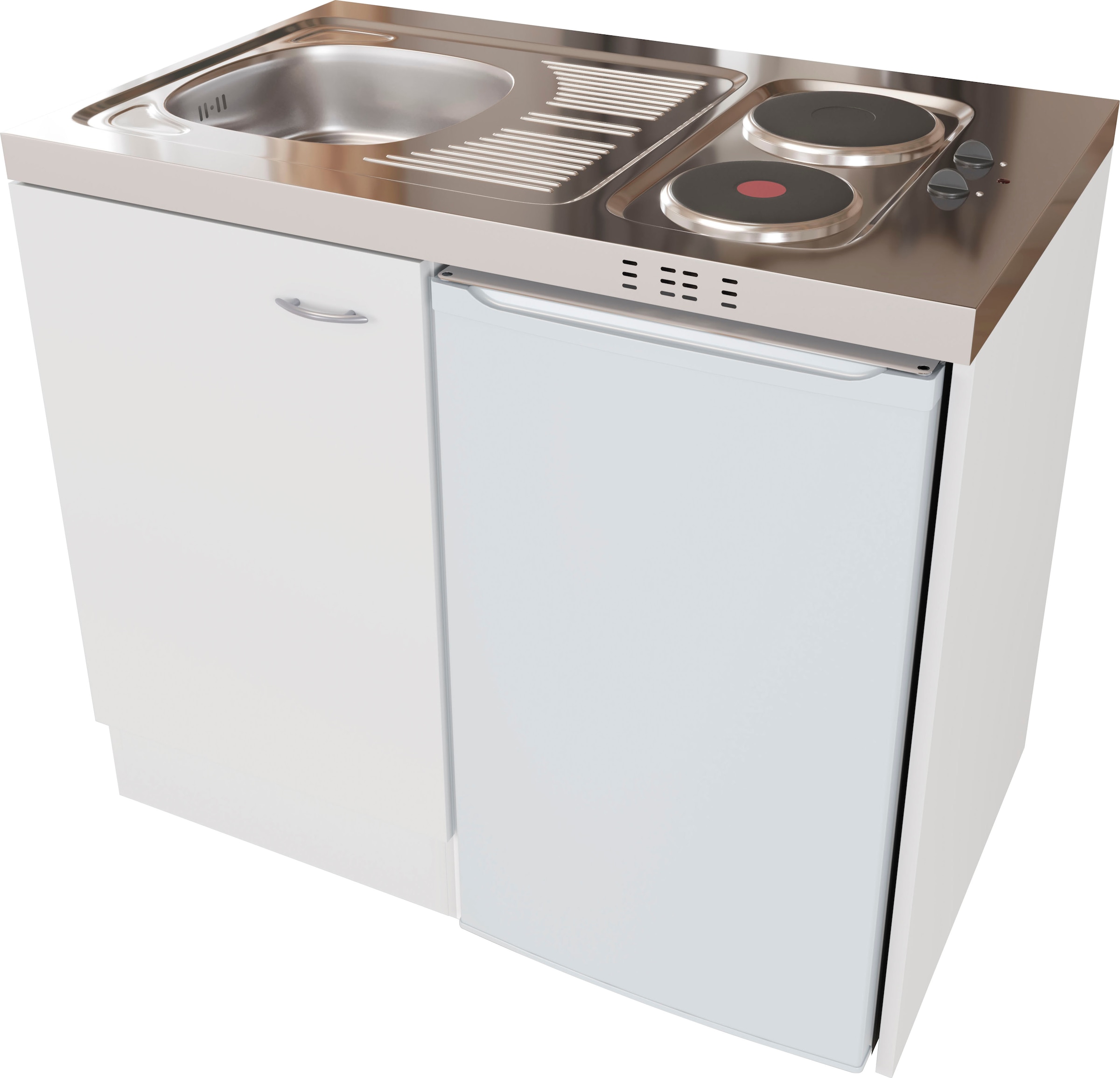 Flex-Well Küchenzeile »Pantry«, Gesamtbreite 100 cm, mit DUO Kochfeld und Kühlschrank
