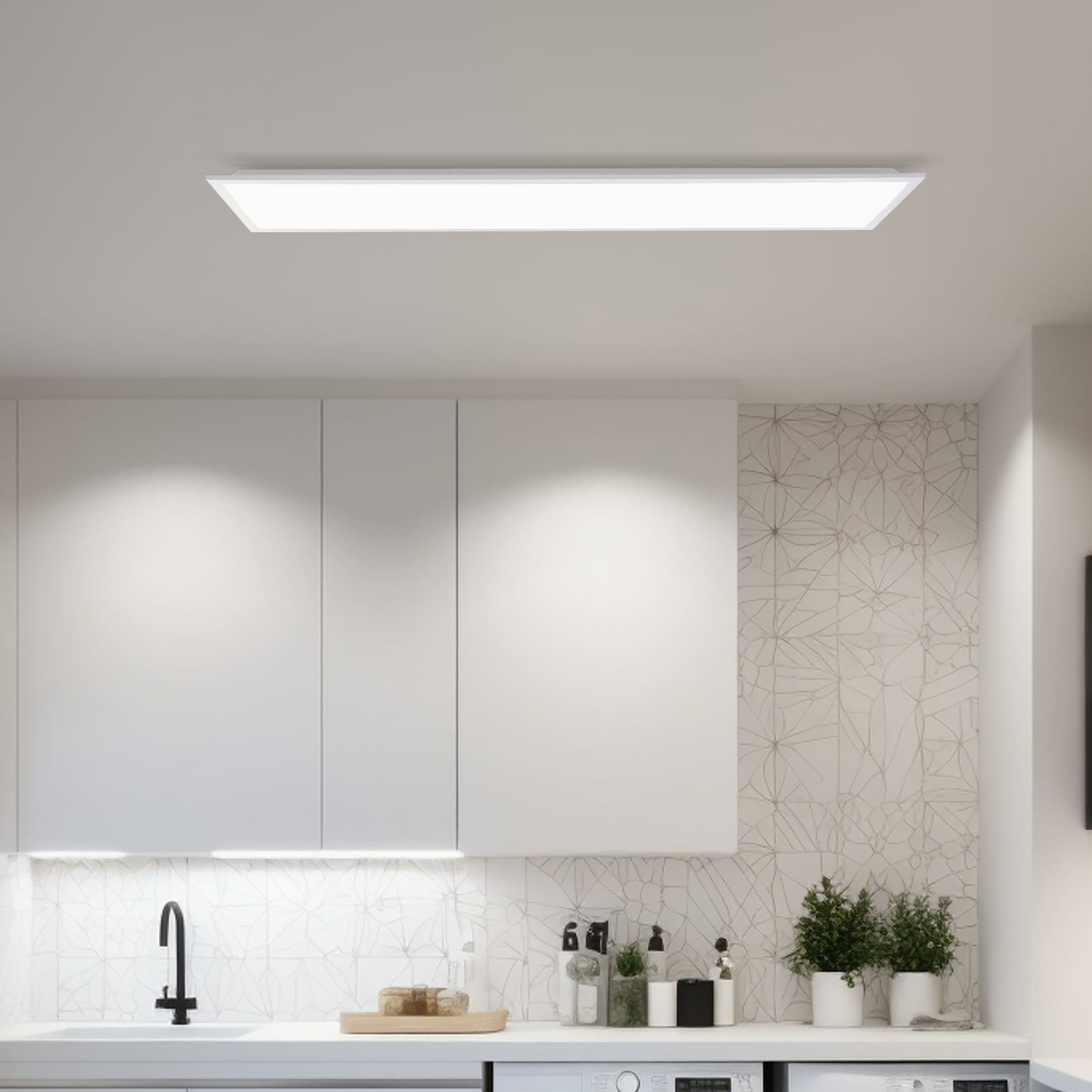 Brilliant LED Deckenleuchte »Briston«, LED Deckenaufbau-Paneel, 120x30 cm, 4600 lm, 4000 K, Aluminium