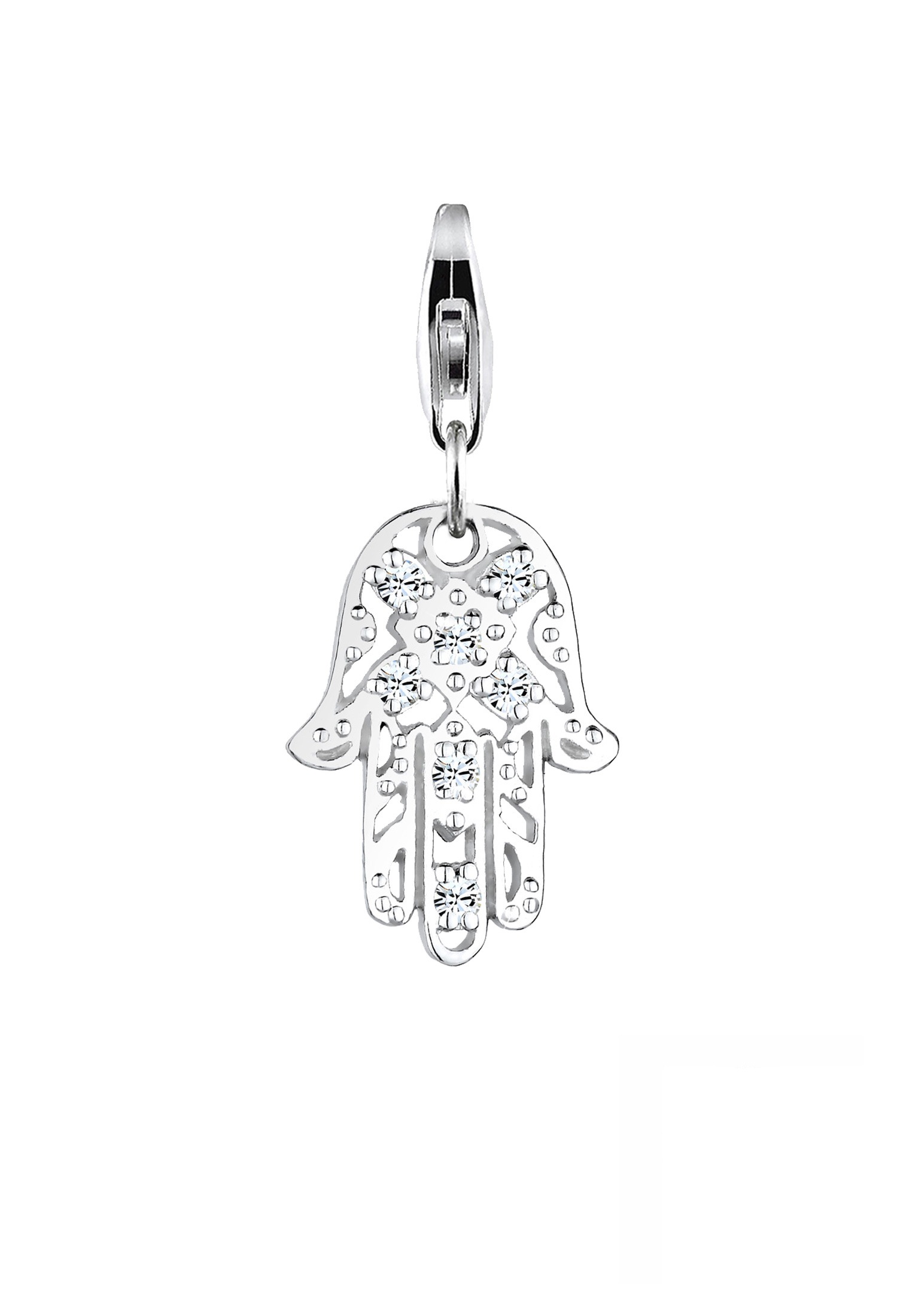 Nenalina Charm-Einhänger »Charm Hamsa Hand Ornament Kristall 925 Silber«