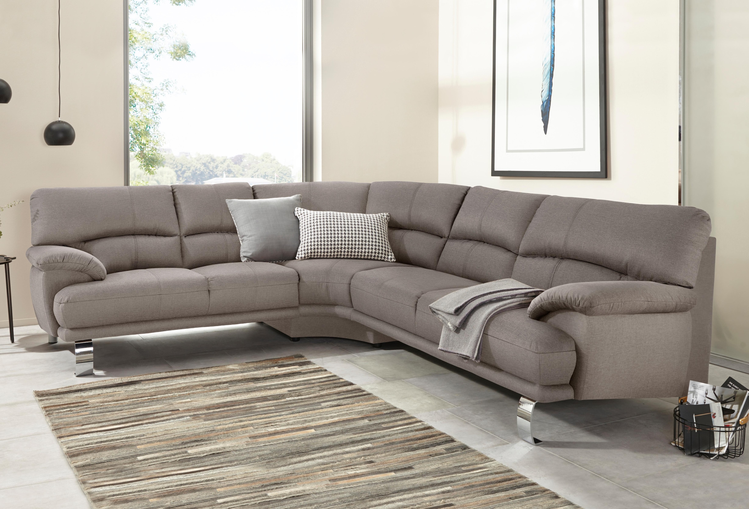 TRENDMANUFAKTUR Ecksofa »Cecilia II, in italienischen Design, bequem, hoher Sitzkomfort, L-Form«