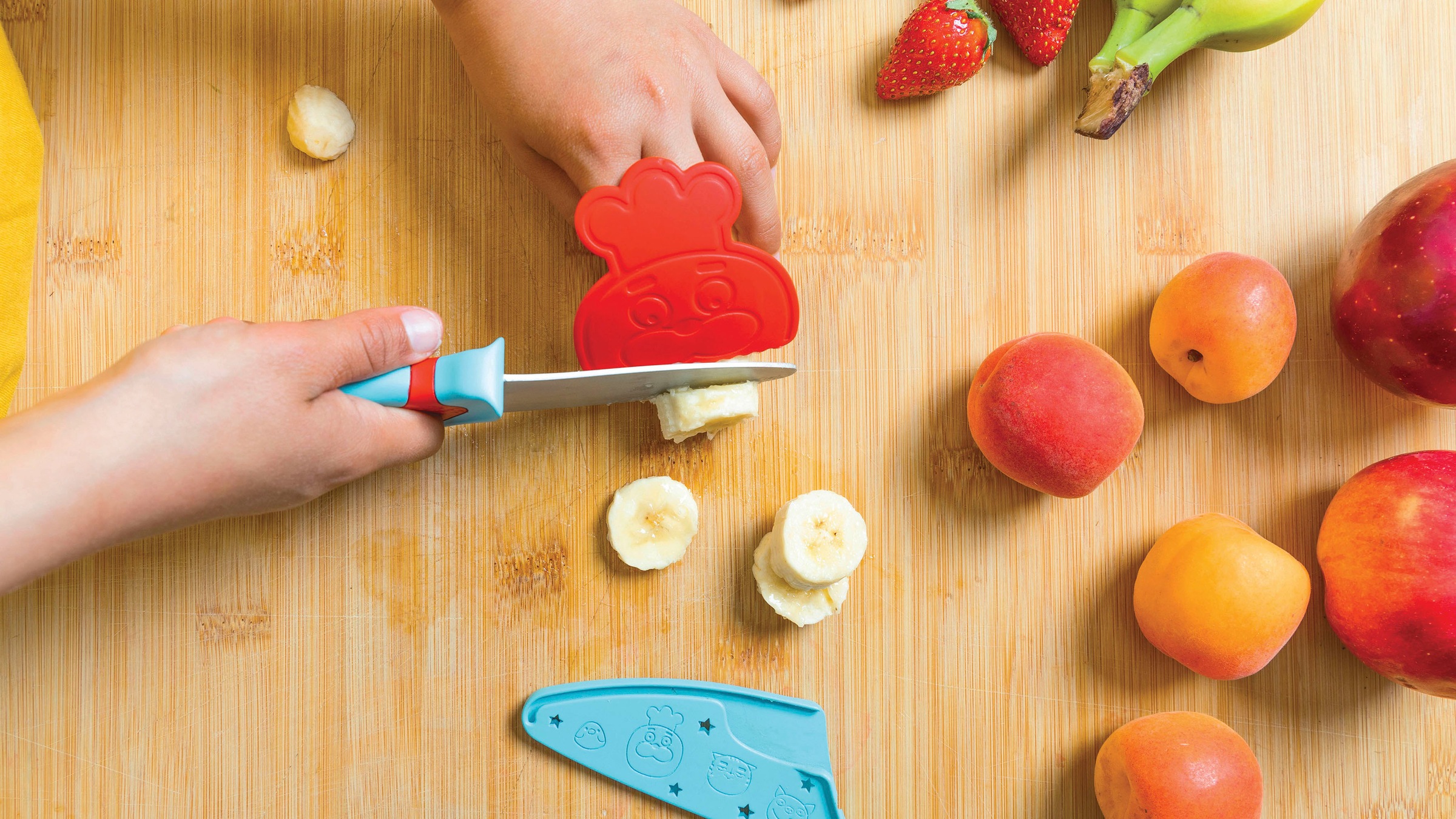 Chefclub Kinderkochmesser »Messer für Kinder, blau/rot«, (Set, 3 tlg.)