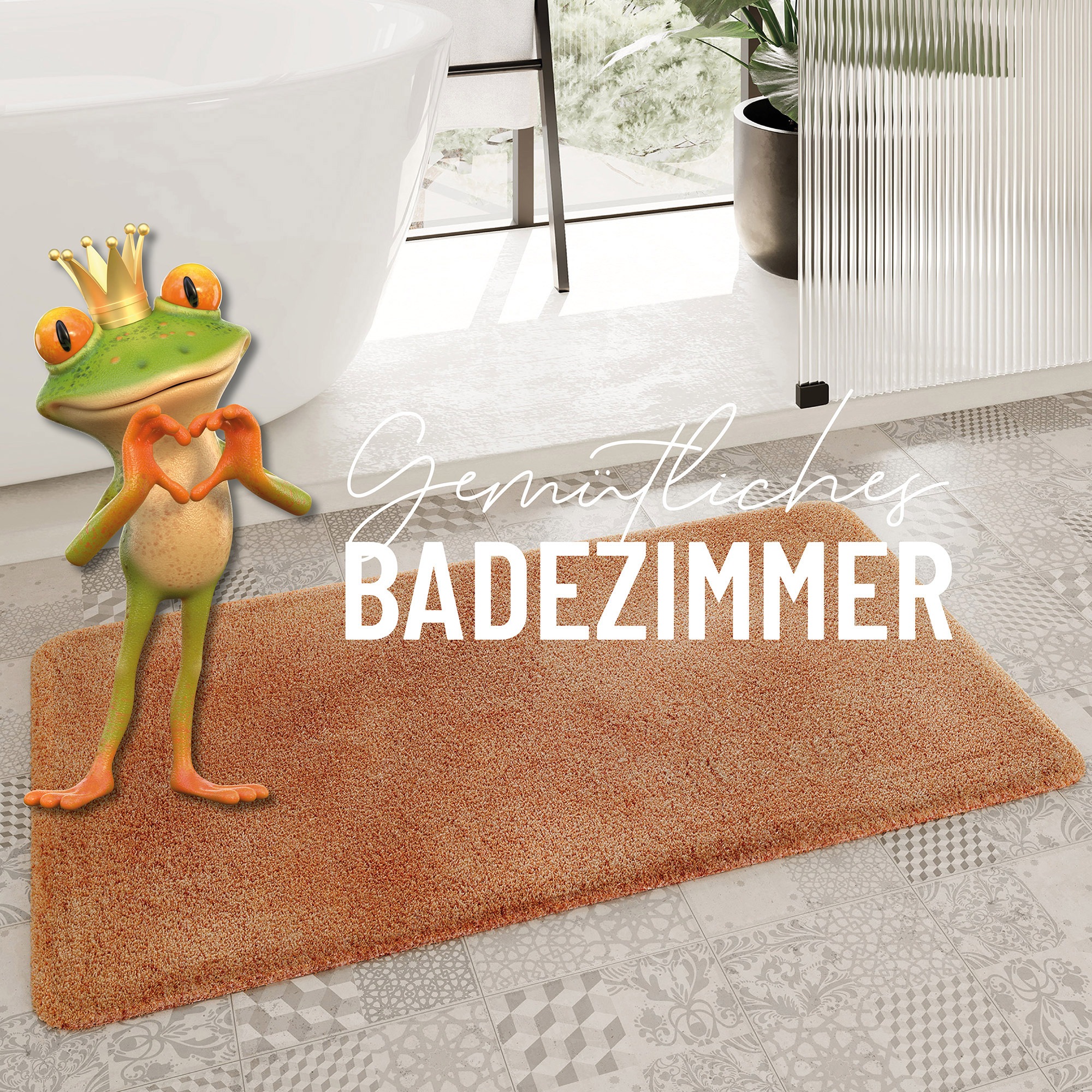 Homie Living Badematte »Porto Azzurro« Höhe 30 mm rutschhemmend beschichtet fußbodenheizungsgeeignet | schnell trocknend Badteppich, uni, rechteckig & rund, waschbar, Badezimmerteppich