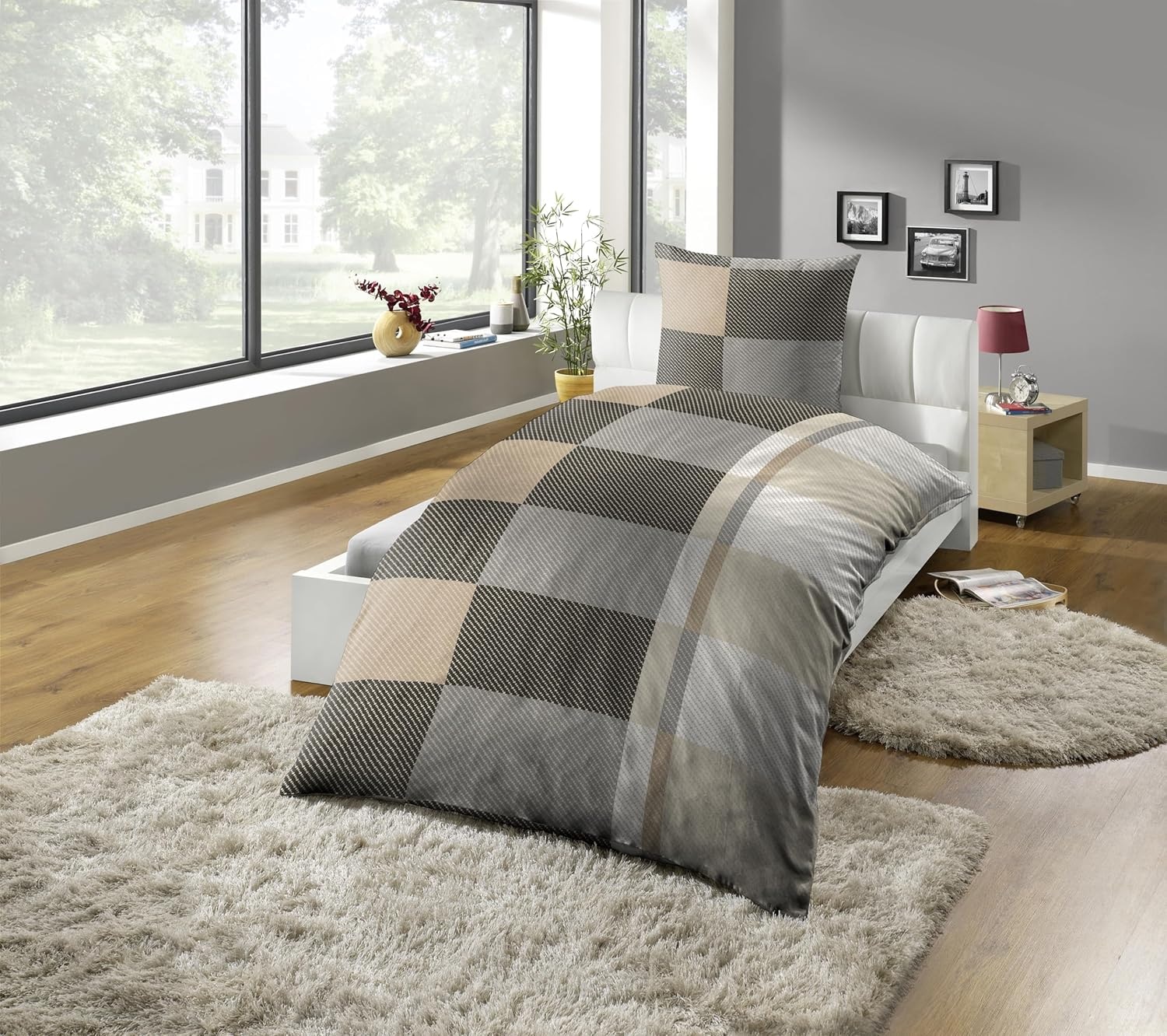 KiNZLER Bettwäsche »Mikrofaser Fleece« 2 tlg. besonders weich, verschiedene Karo Muster