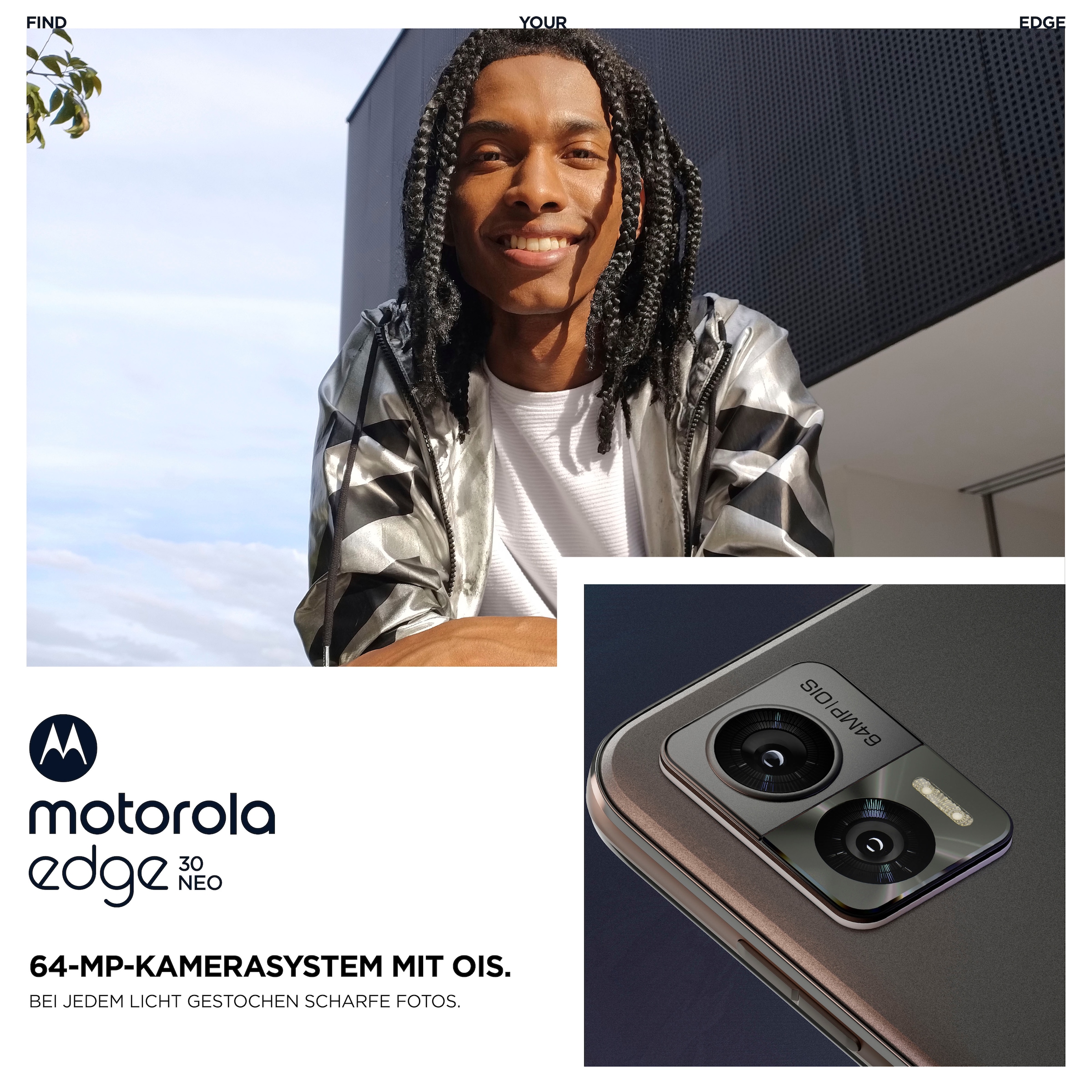 Motorola Smartphone »Edge 30 Neo 256 GB«, schwarz, 16 cm/6,3 Zoll, 256 GB  Speicherplatz, 64 MP Kamera ➥ 3 Jahre XXL Garantie | UNIVERSAL