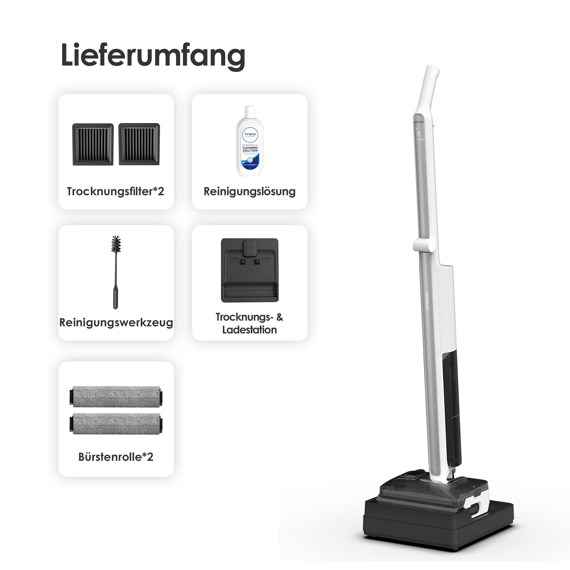 Tineco Nass-Trocken-Sauger »FLOOR ONE i7 Fold Premium, 3,5kg leicht, klappbar, 85°C Trocknung« 22.000pa Saugleistung, 50 Min Laufzeit