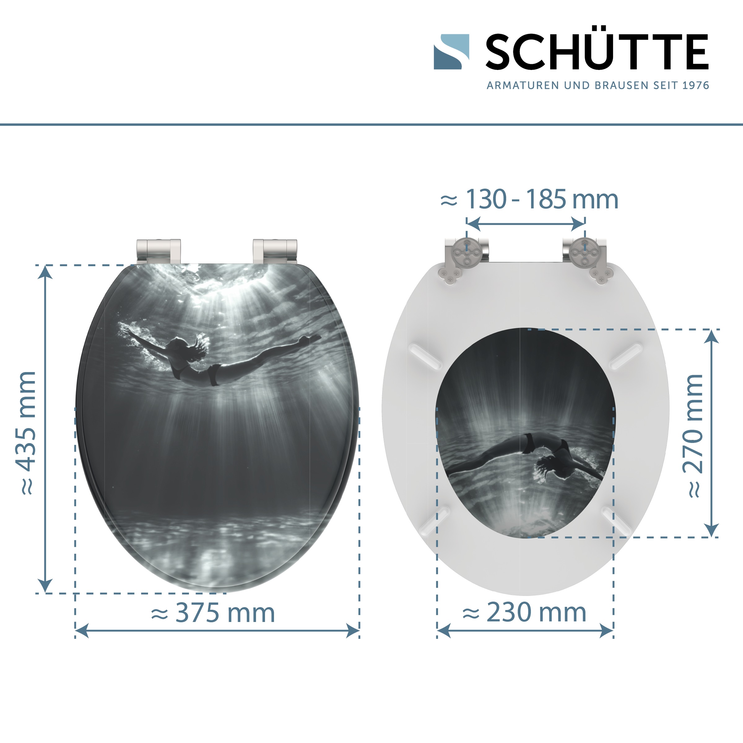 Schütte WC-Sitz »DEEP DIVE«, aus MDF mit Absenkautomatik, kratzfest und bruchsicher