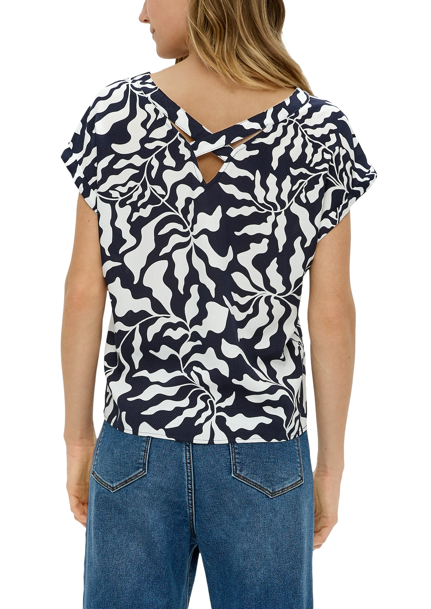 s.Oliver Druckbluse, mit V-Ausschnitt