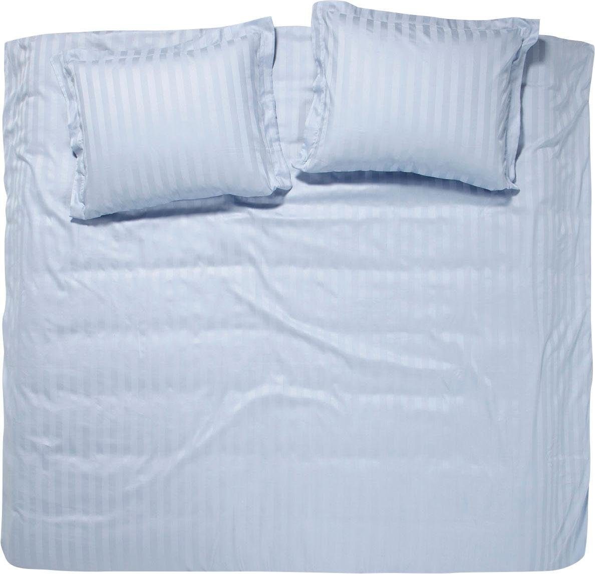 damai Bettwäsche »Streifsatin«, (2 tlg.), in Mako Satin Qualität, 100% Baumwolle, Bett- und Kopfkissenbezug mit Reißverschluss, kühlende Sommerbettwäsche, ganzjährig einsetzbar