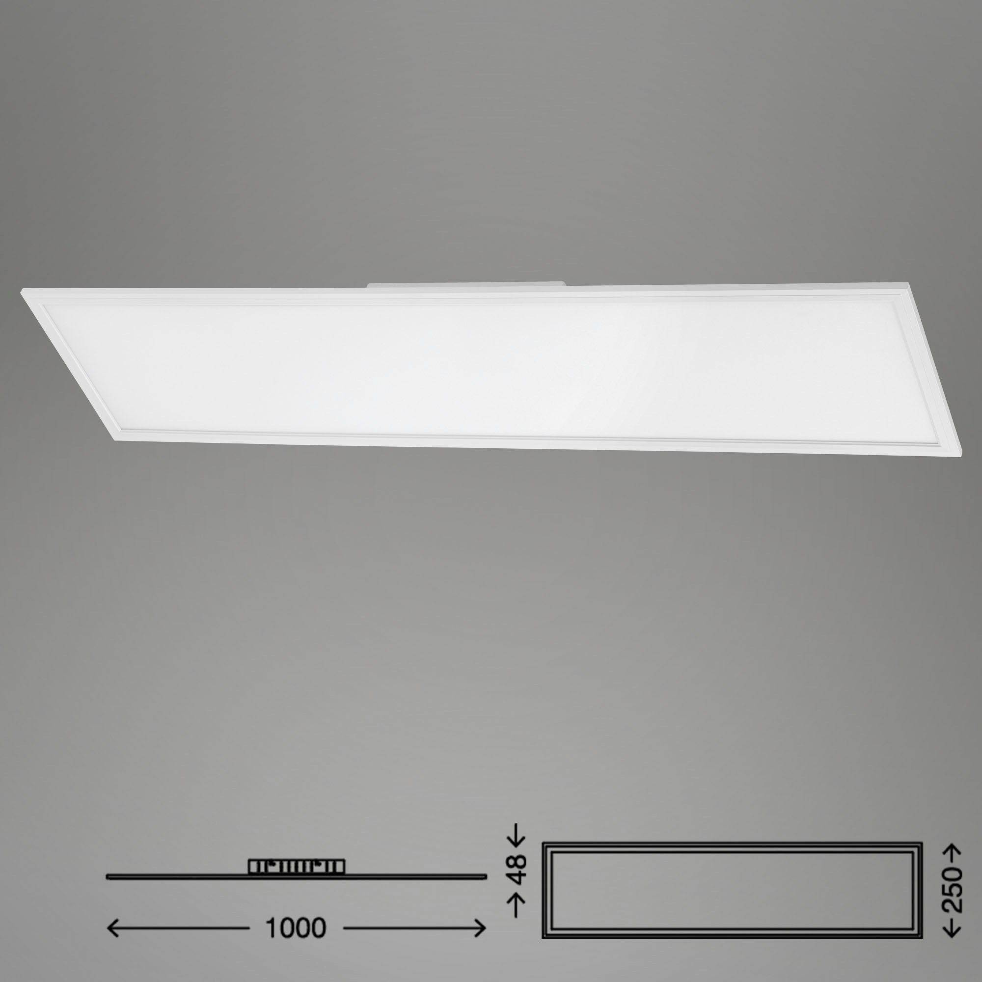 Briloner Leuchten LED Panel »7167016 Piatto«, Leuchtmittel LED-Board | LED fest integriert, Deckenlampe, 100x25x6cm, Weiß, 24W, Wohnzimmer, Schlafzimmer, Küche