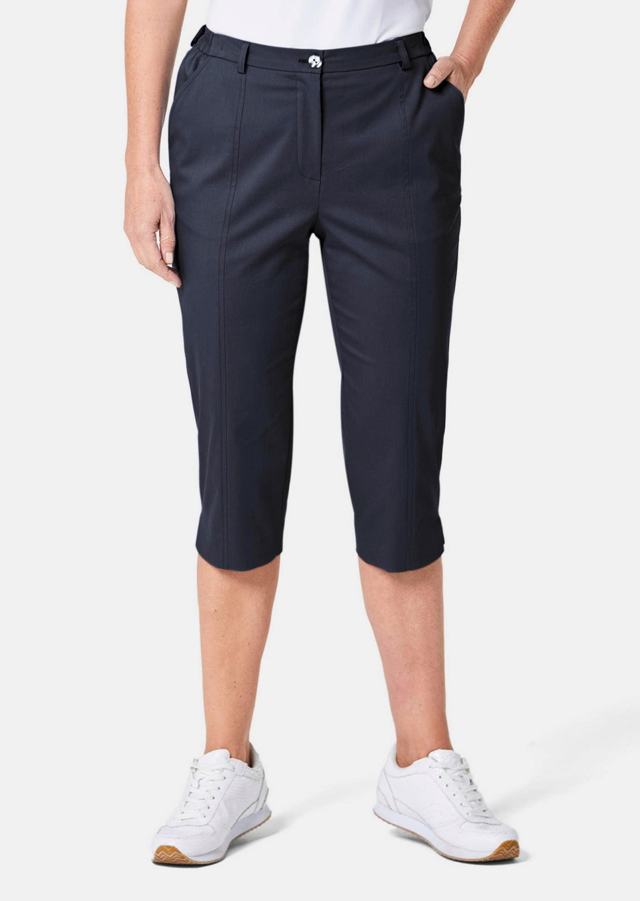 GOLDNER Caprihose »Verkürzte Satinhose Sportive Capri-Hose aus trageangenehmen Satin«