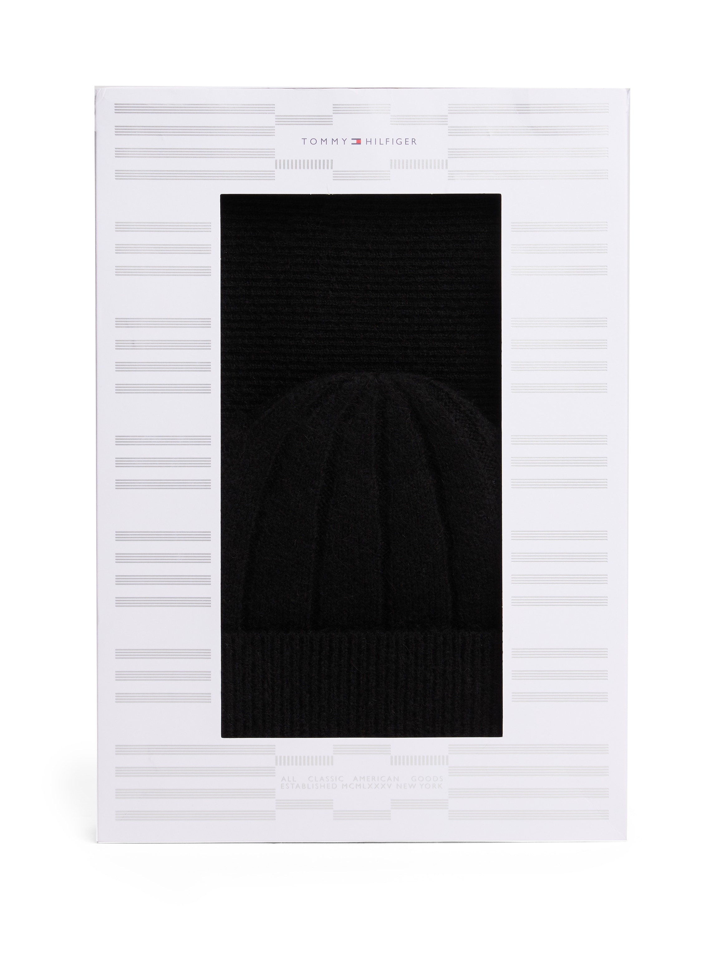 Tommy Hilfiger Beanie »TH FLAG FLUFFY« in Geschenkbox, Set mit Schal, flaschig