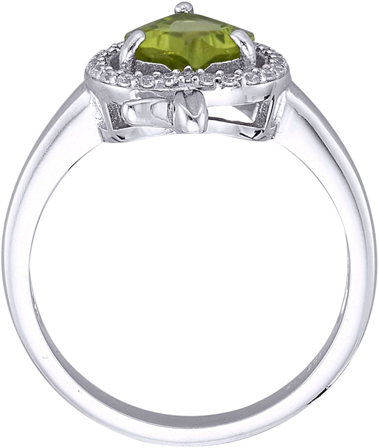 Firetti Fingerring »Schmuck Geschenk Silber 925 Damenring Ring Apfel Herz« mit Peridot, Zirkonia (synth.)