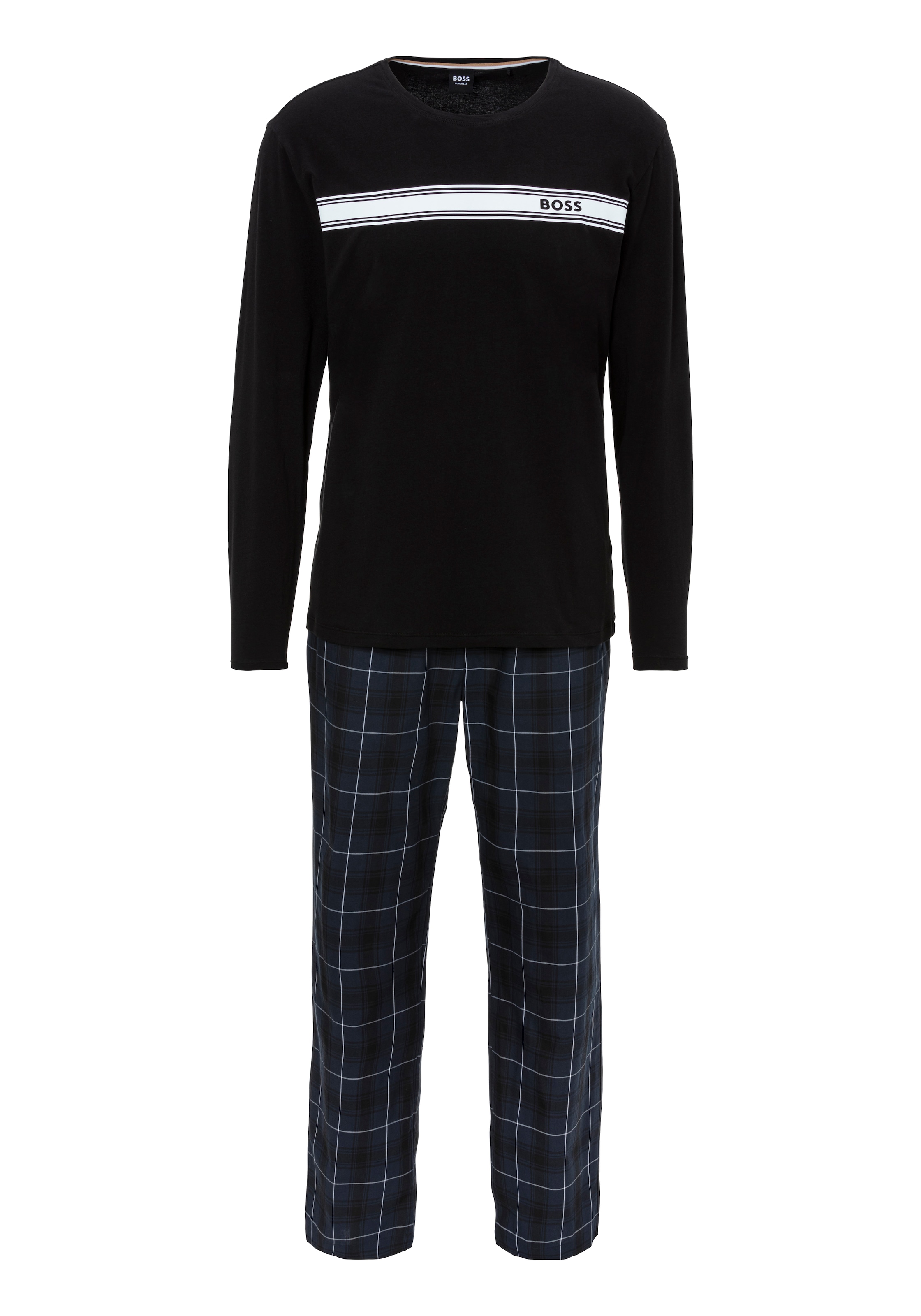 Pyjama »Urban Long Set 10«, (Set, 2 tlg.), mit kontrastfarbenen Logo