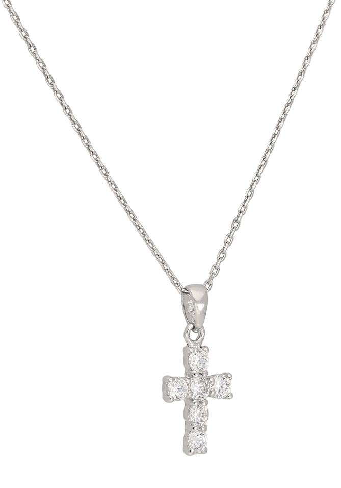 Firetti Kette mit Anhänger »Schmuck Geschenk Silber 925 Halsschmuck Halskette Ankerkette Kreuz« mit Zirkonia (synth.)