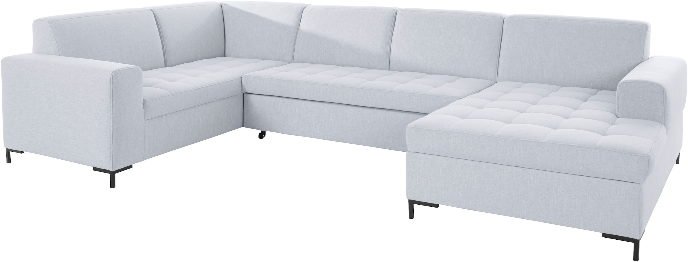 OTTO products Wohnlandschaft »Grazzo, aktuelle Steppung im Sitz, viel Platz, U-Form, Breite 332cm« hochwertige Stoffe aus recyceltem Material, Steppung im Sitzbereich