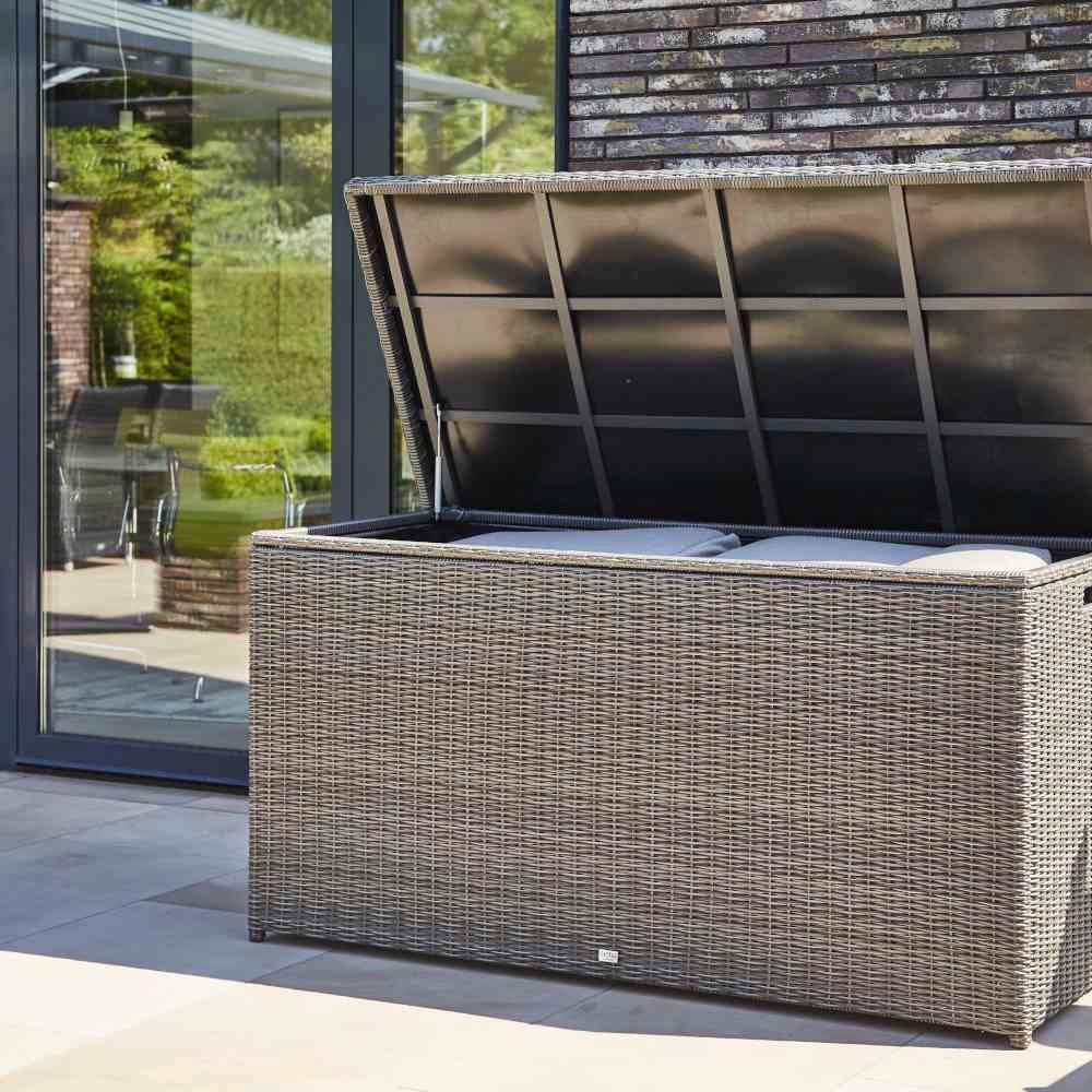 Siena Garden Kissenbox »Corido«, BxT: 85x167 cm, in charcoal grey, mit 2 Dämpfern