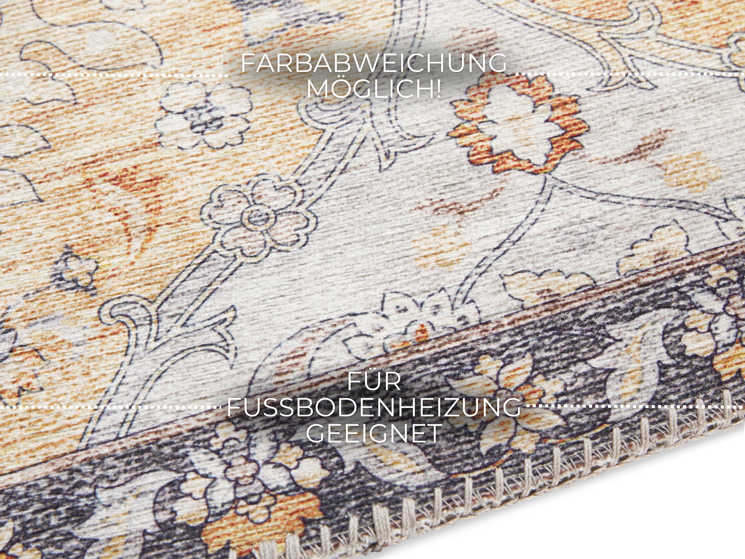 ELLE DECORATION Teppich »Kashmir Ghom«, rechteckig, 5 mm Höhe, Orientalisch, Läufer, Kurzflor, Vintage, Wohnzimmer, Schlafzimmer