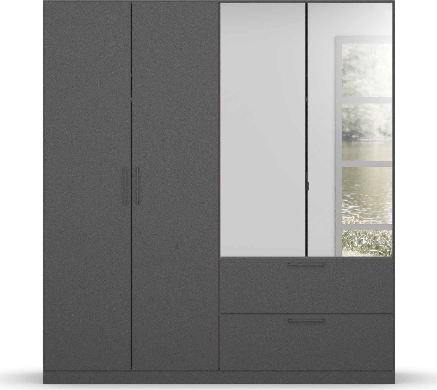 INOSIGN BY RAUCH Drehtürenschrank »Kleiderschrank Schrank Garderobe Wäscheschrank CHALLENGER« mit Spiegeltüren und geräumigen Schubladen MADE IN GERMANY