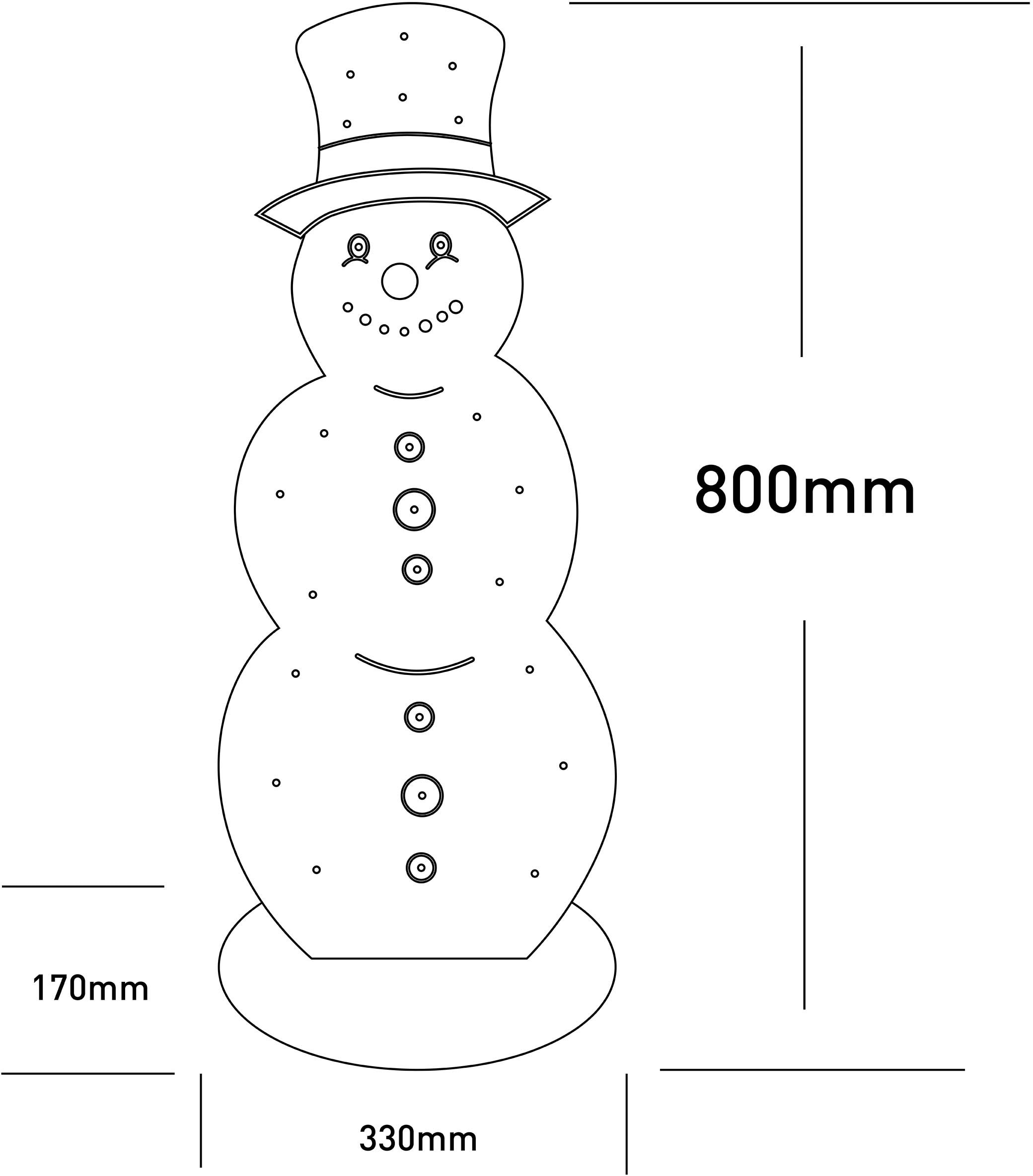 näve LED Dekoobjekt 80 mit aus online Höhe aus Holz, Weihnachtsdeko 3 kaufen ca. XXL »Snowy, Timer, inkl. Holz«, Garantie Schneemann Jahren cm, | Batteriebetrieb