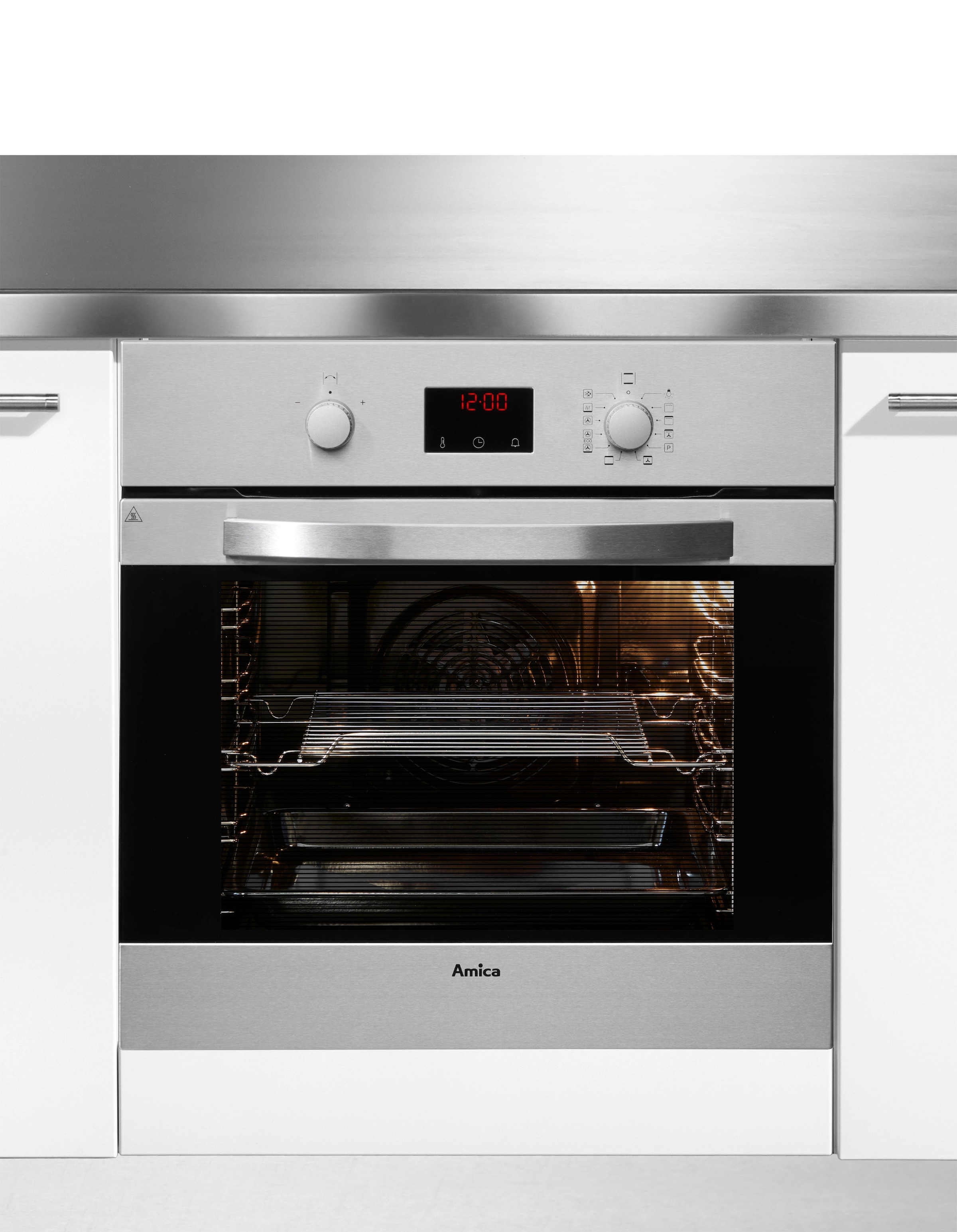 Amica Backofen  »10223.3eEHiTsrPrDJX EBP 13624 E«, mit Teleskopauszug nachrüstbar, Pyrolyse-Selbstreinigung