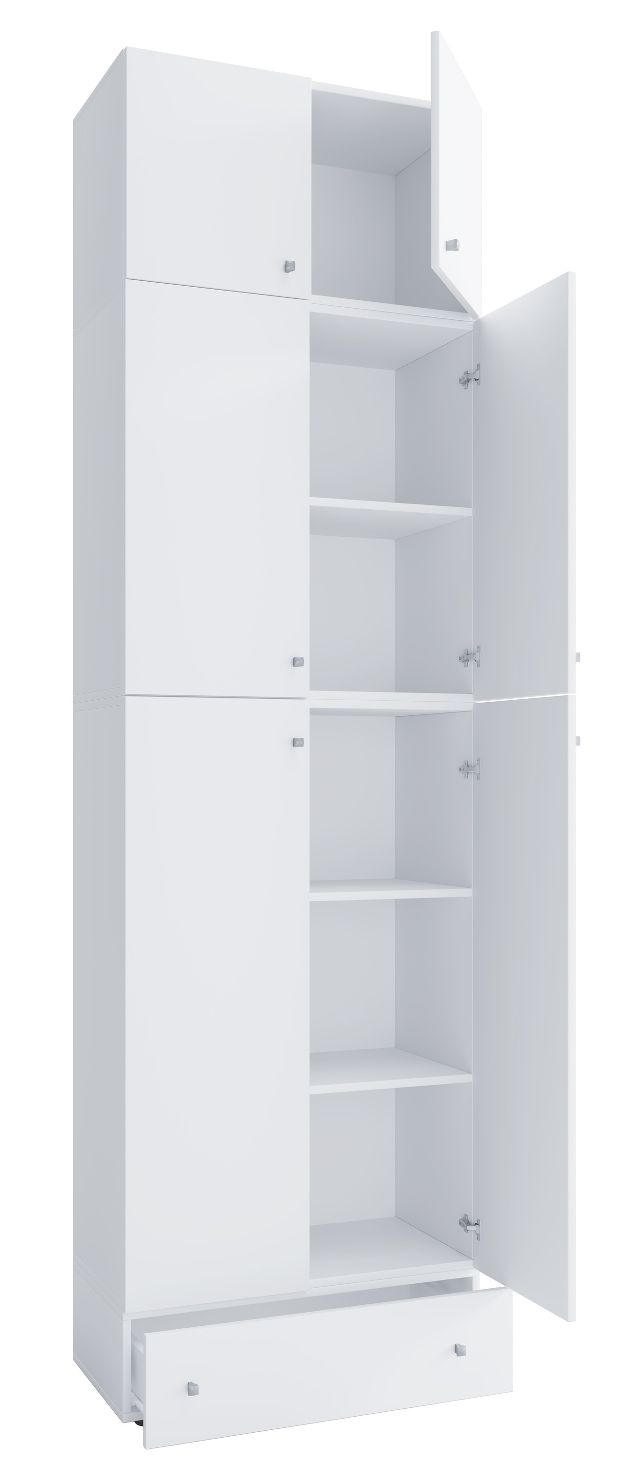 VCM Schuhschrank »VCM Holz-Schuhschrank | Maße: H. 240 x B. 70 x T. 39 cm| Allzweckschrank | 5 Fächer | 4 Drehtüren | Aufsatz mit 2 Türen | extra Schublade¿ Lona«, (1 St.)
