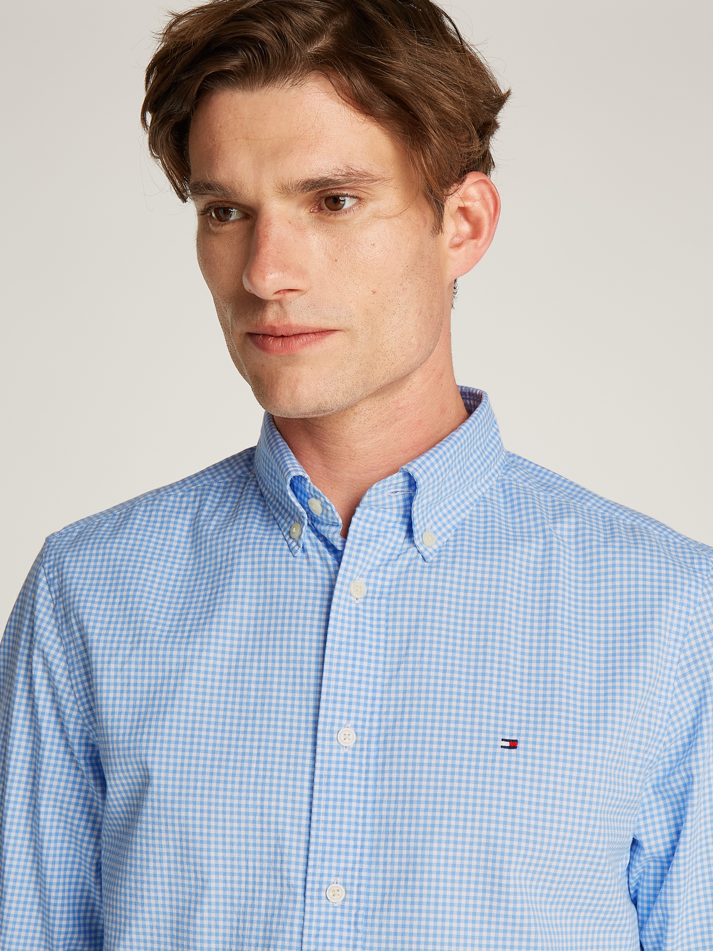 Tommy Hilfiger Businesshemd »FLEX POPLIN GINGHAM RF SHIRT«, mit Karomuster