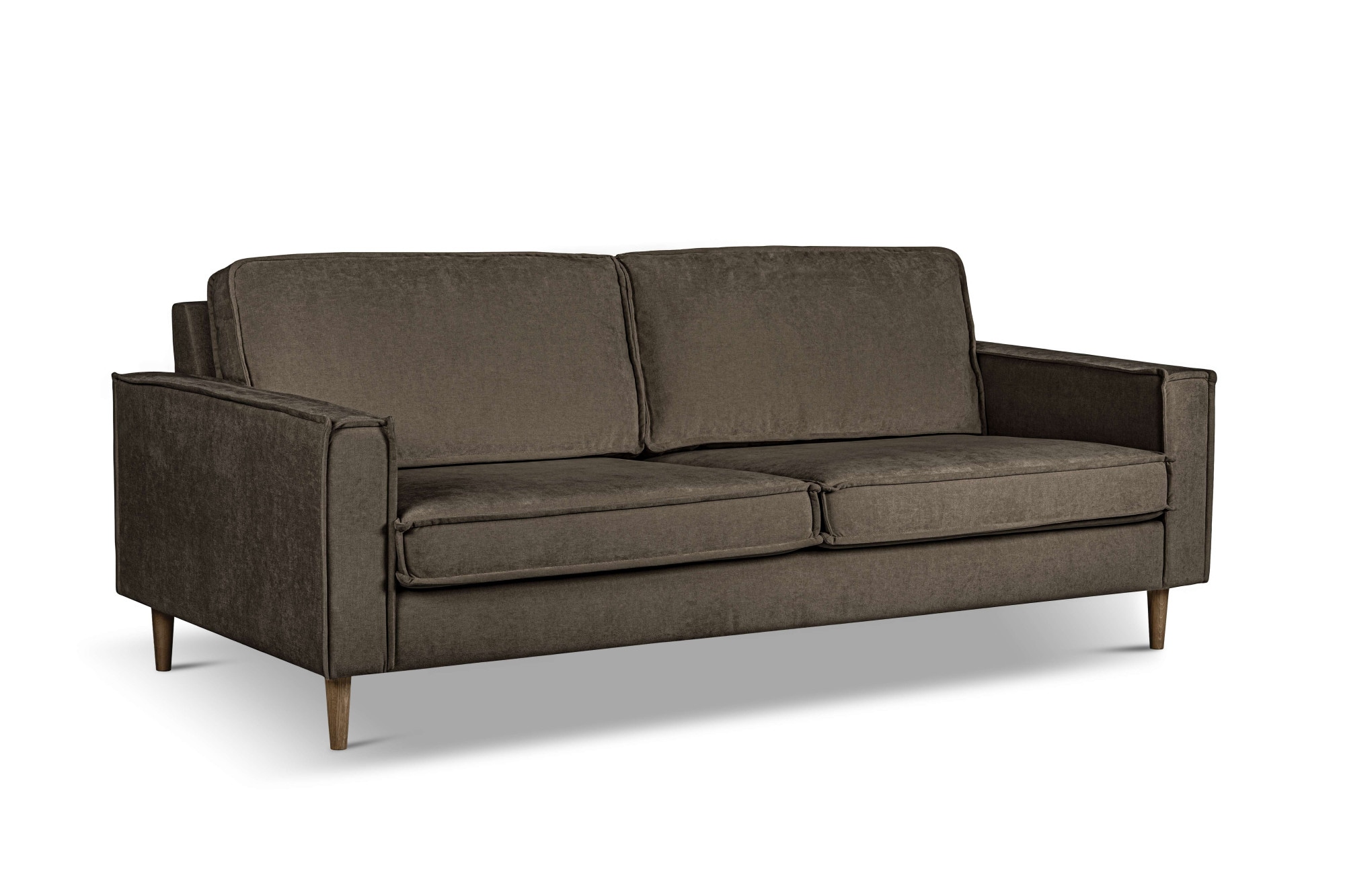 Home affaire 3-Sitzer »Pinto Skandi, 206 cm, Chenille, Struktur« mit Keder, Massivholzfüße Eiche geräuchert, Wellenunterfederung