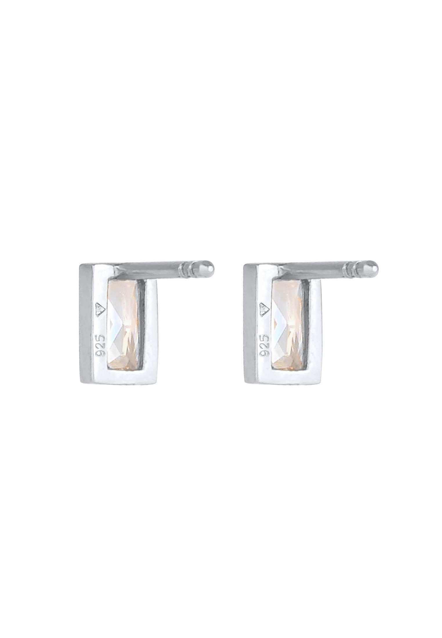Elli Paar Ohrstecker »Ohrringe Basic Stecker Zirkonia Rechteck 925 Silber«