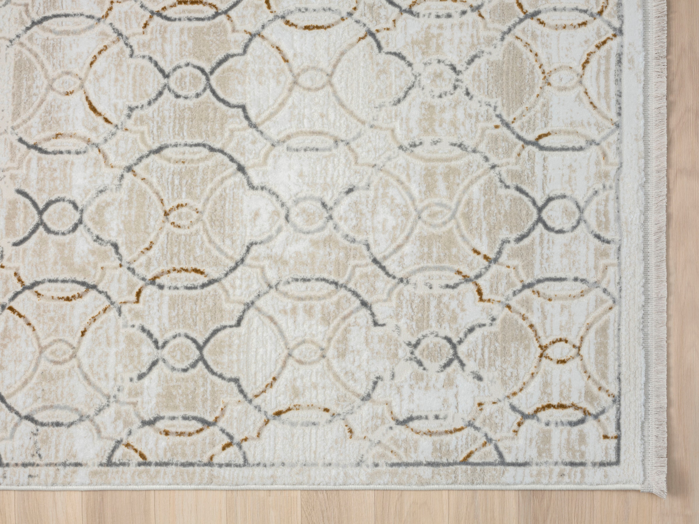 Myflair Möbel & Accessoires Teppich »My Floor, LAGERRÄUMUNG!«, rechteckig, 10 mm Höhe, Kurzflor, Retro-Style, mit Fransen, besonders weich durch Microfaser
