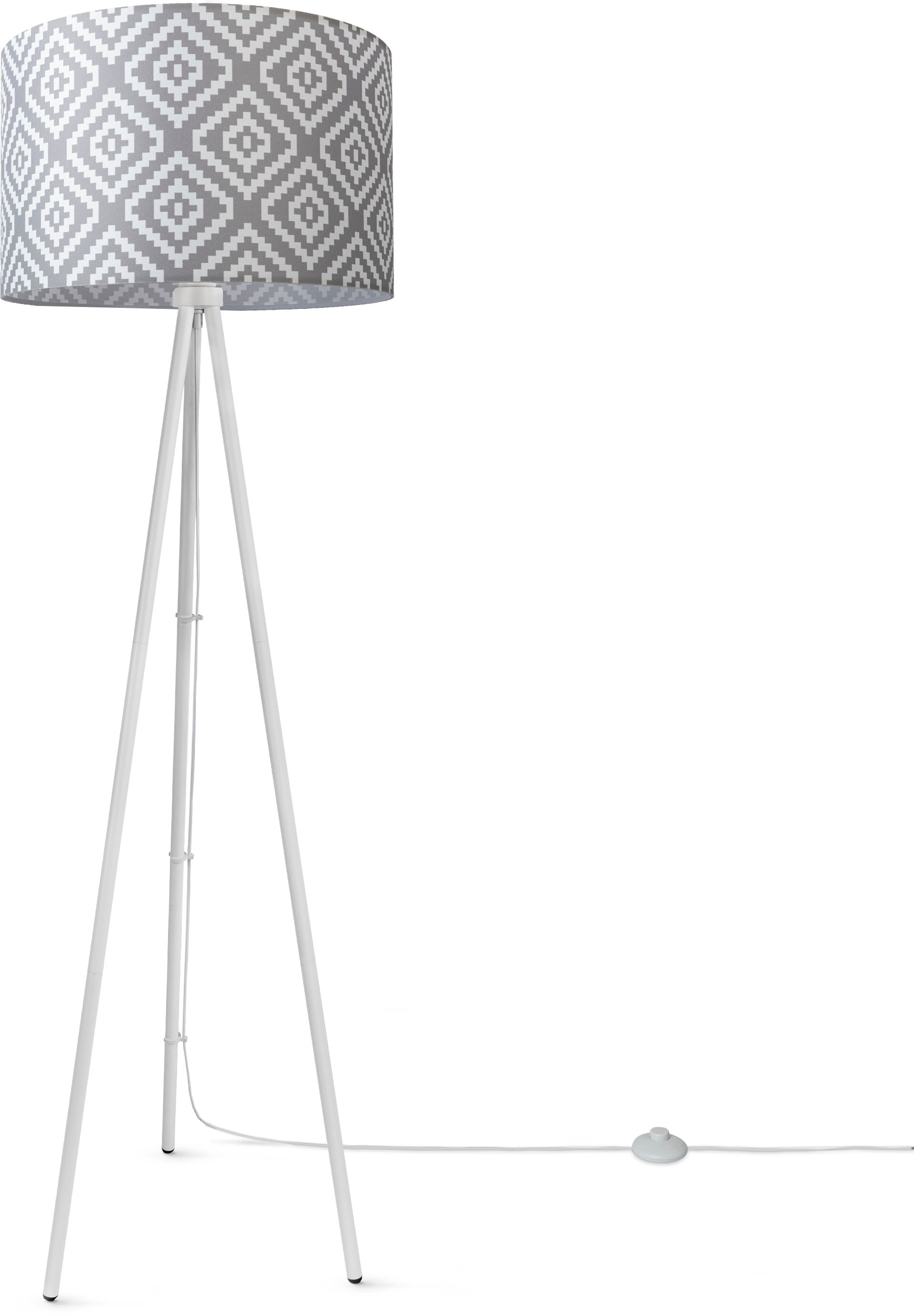 Paco Home Stehlampe »Trina Stella«, Leuchtmittel E27 | ohne Leuchtmittel, Dreibein Modern Stofflampenschirm Vintage Design Textil Wohnzimmer