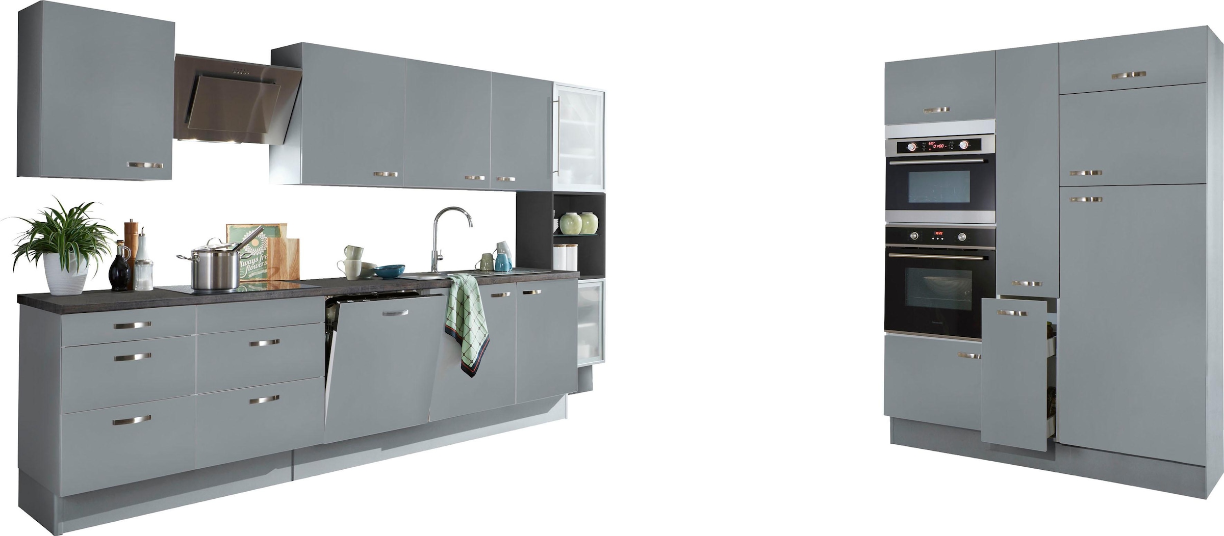 KOCHSTATION Küchenzeile »KS-Cara« mit Vollauszügen und Soft-Close-Funktion,  Breite 480 cm