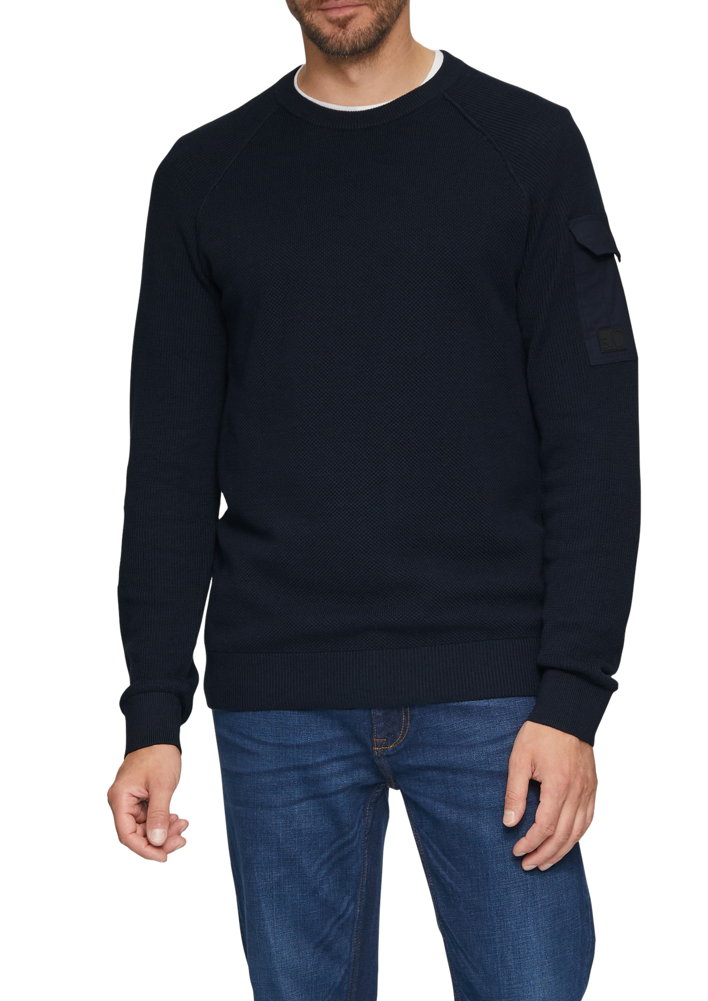 s.Oliver Strickpullover, mit aufgesetzter Tasche am Arm