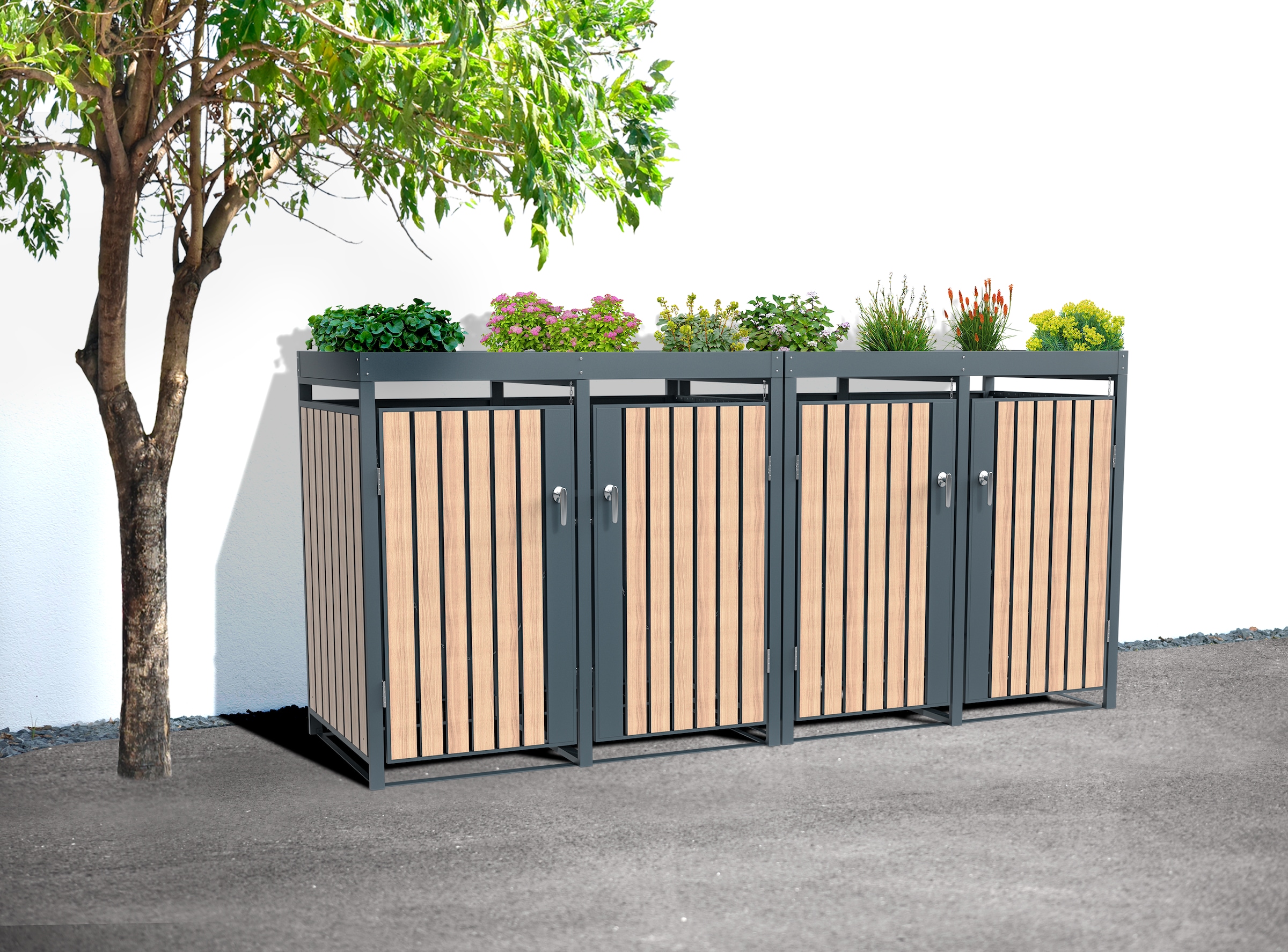 WESTMANN Mülltonnenbox »Planta« Platz für 4 Mülltonnen je 240 L, BxHxT: 264x84x124,5 cm