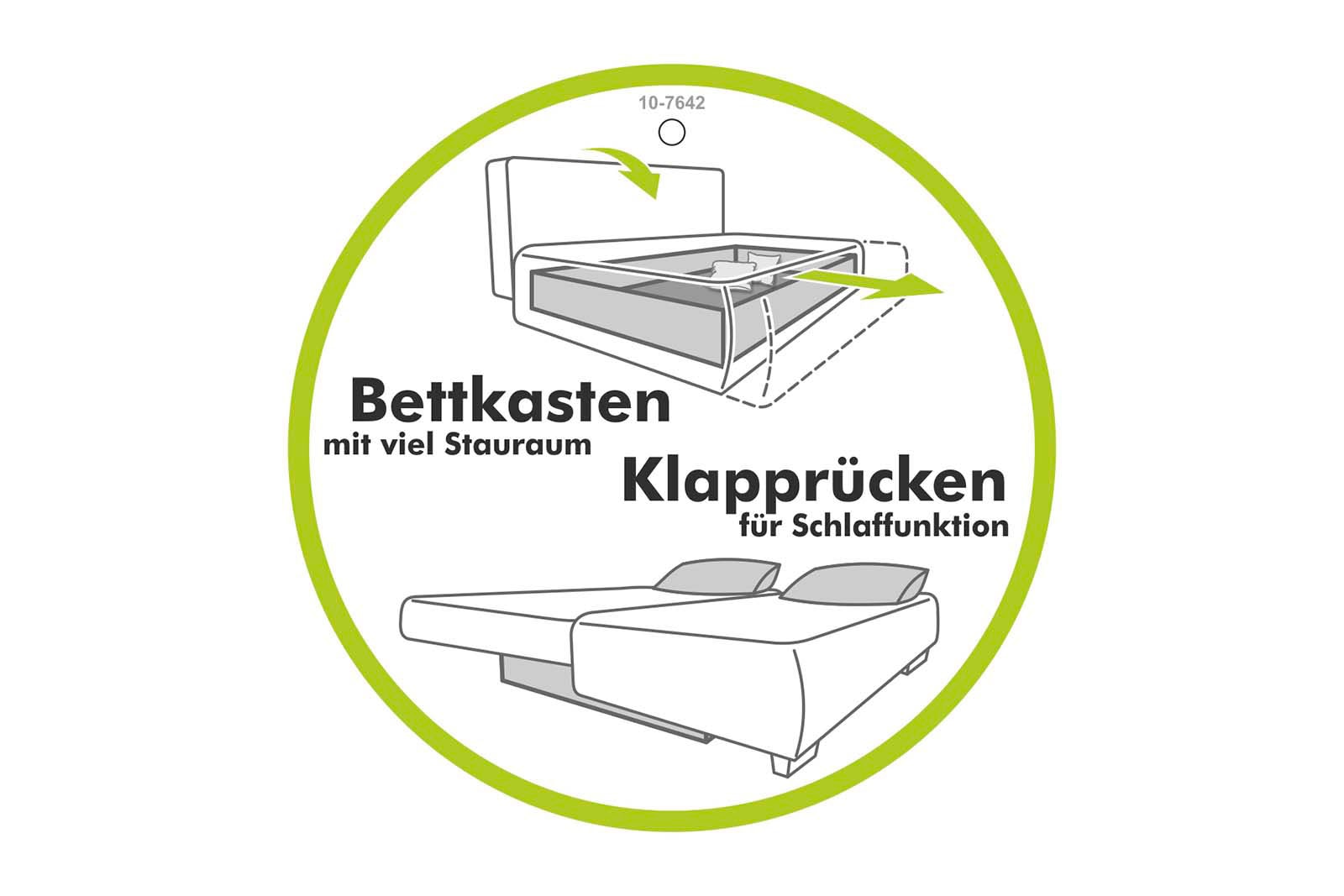 Jockenhöfer Gruppe Wohnlandschaft »U-Form, B: 260 cm« mit Bettfunktion & Bettkasten