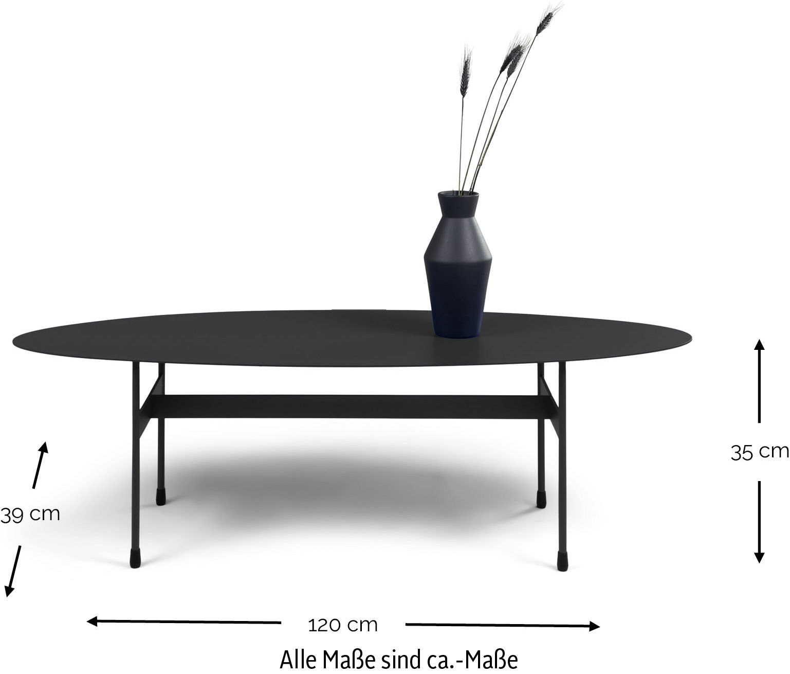 Spinder Design Couchtisch »MIRA OVAL« Couchtisch aus Stahl