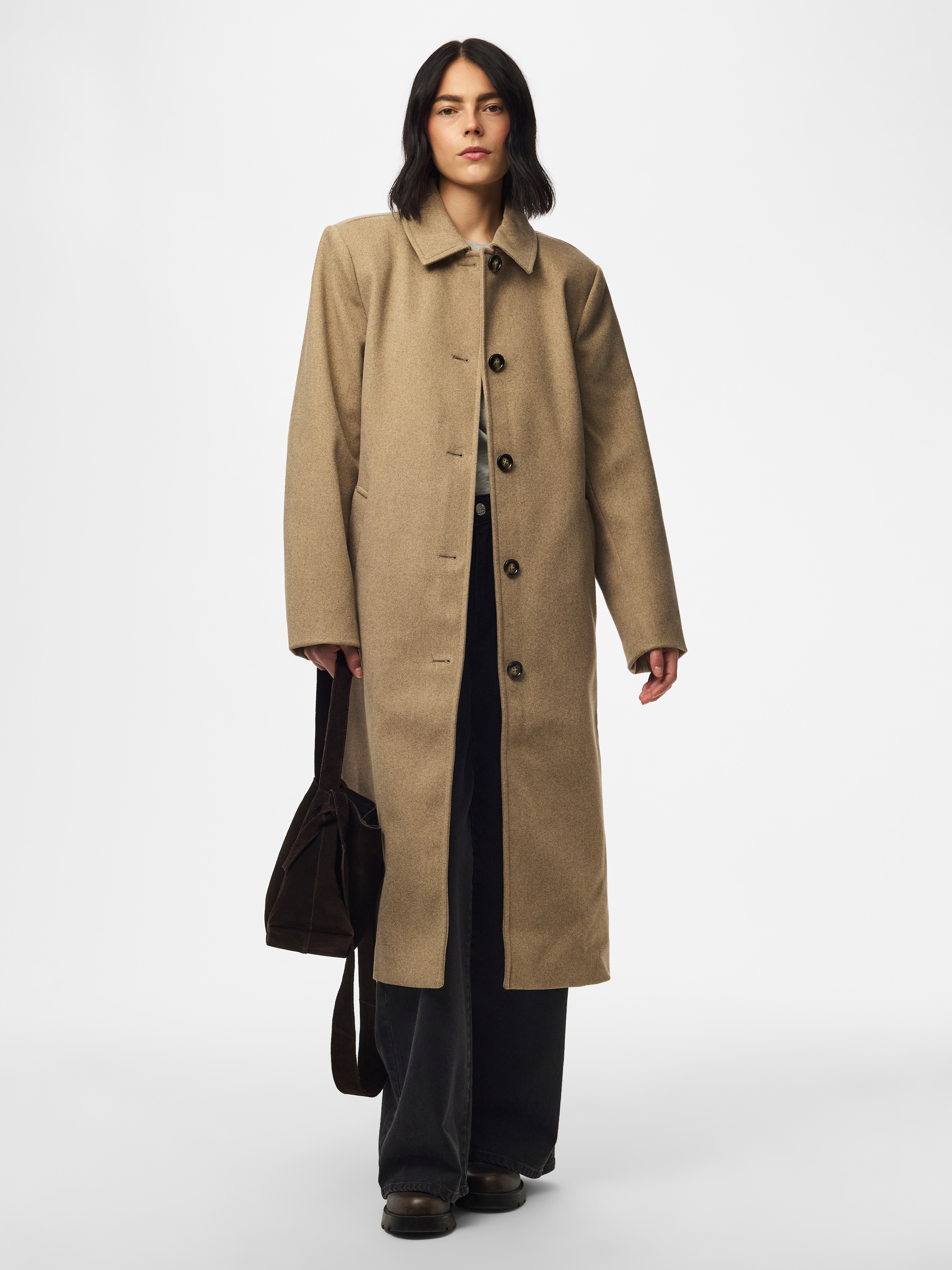 pieces Langmantel »PCAYA LONG COAT NOOS BC« Kunstfaser