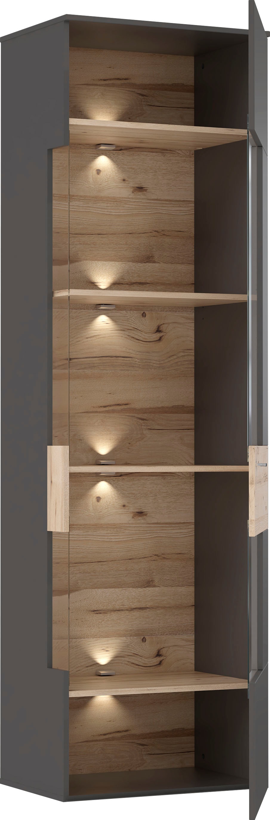 FORTE Vitrine »Como«, Vitrine, Glastüre, LED Beleuchtung, Soft Close Linksanschlag