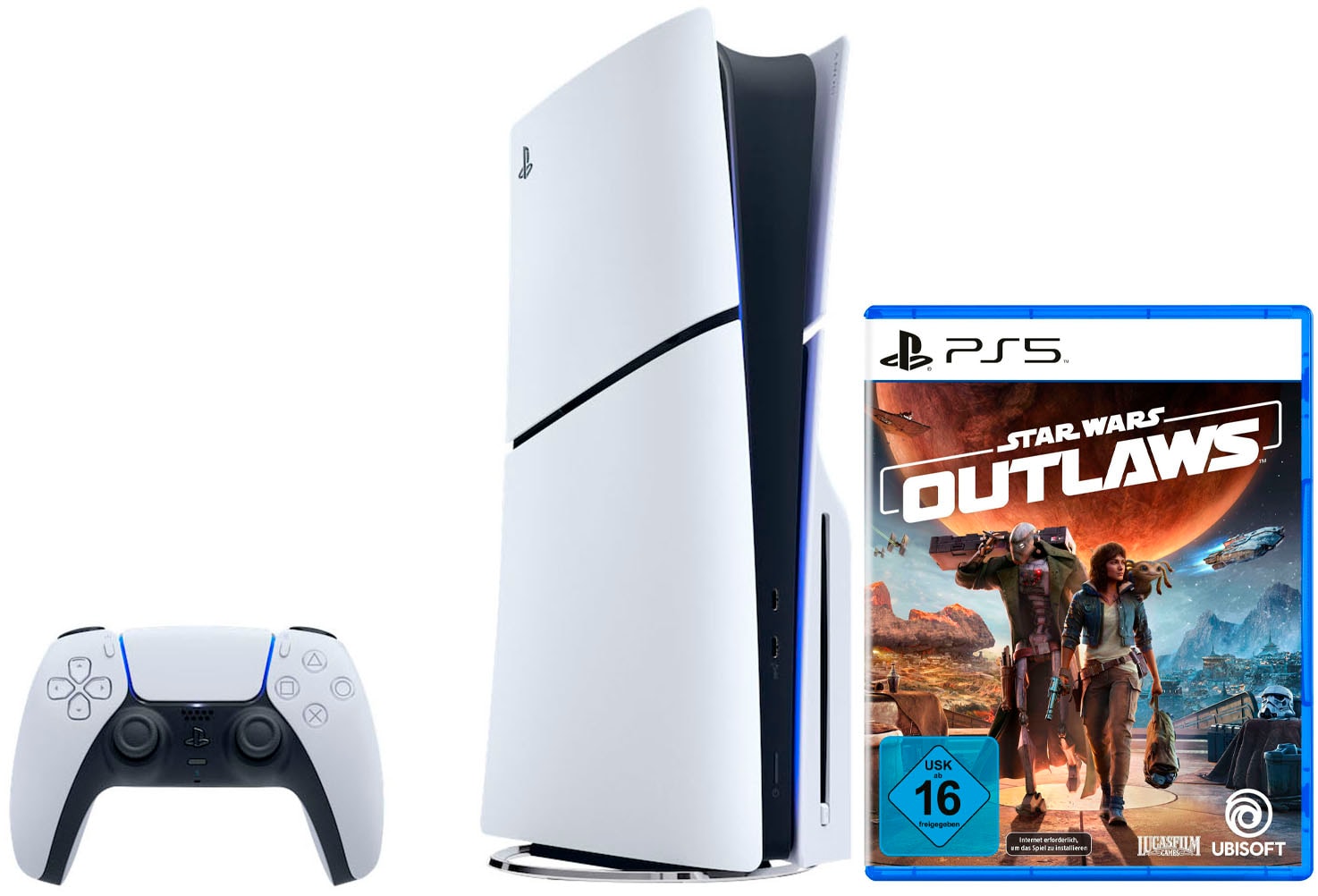 PlayStation 5 Konsolen-Set "PS5 Disk Edition (Slim) + Star Wars Outlaws" 1.000 GB 1 TB